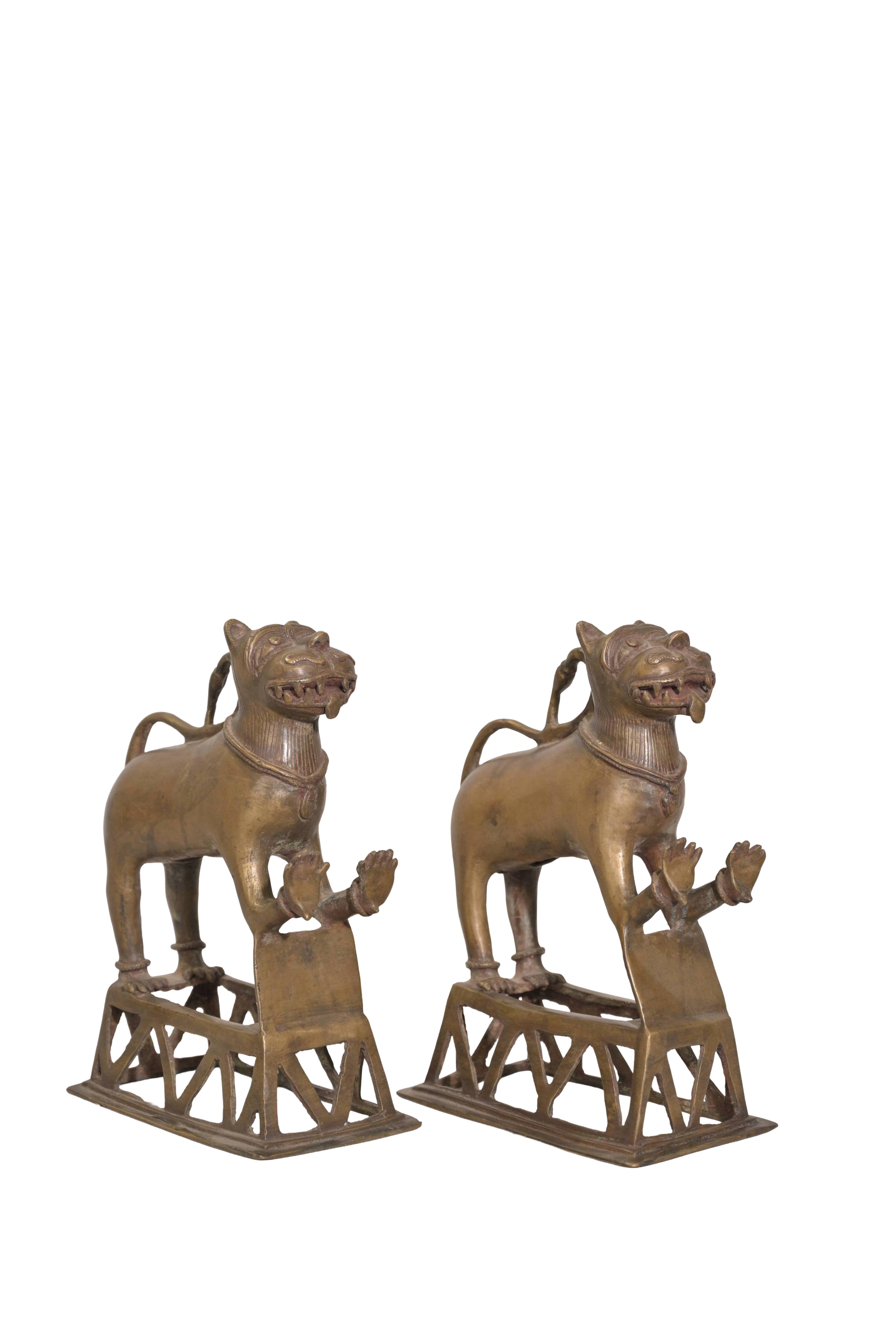 Temple Guardian Yali Brass Sculpture