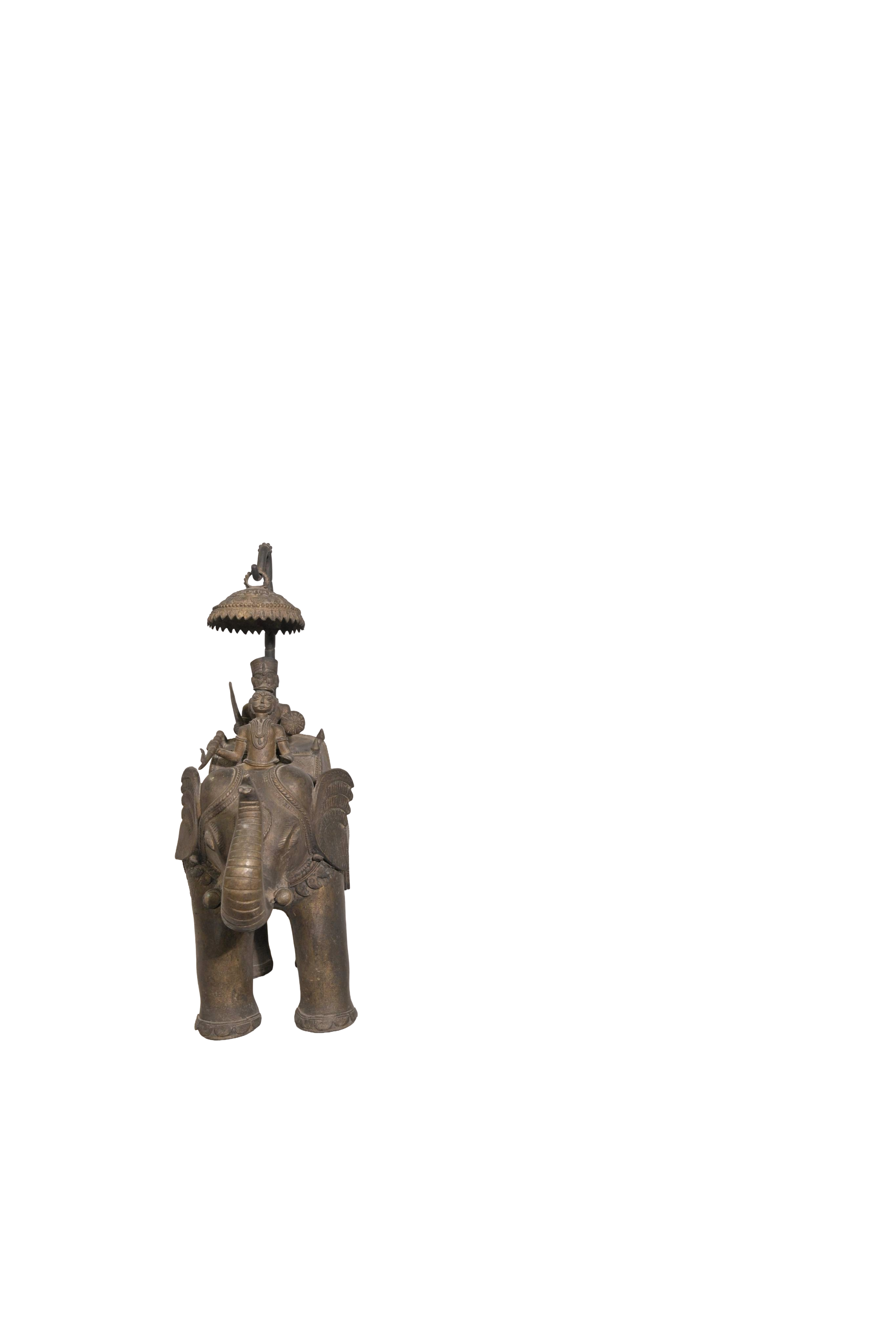 Royal Elephant Howdah Procession Bronze Sculpture