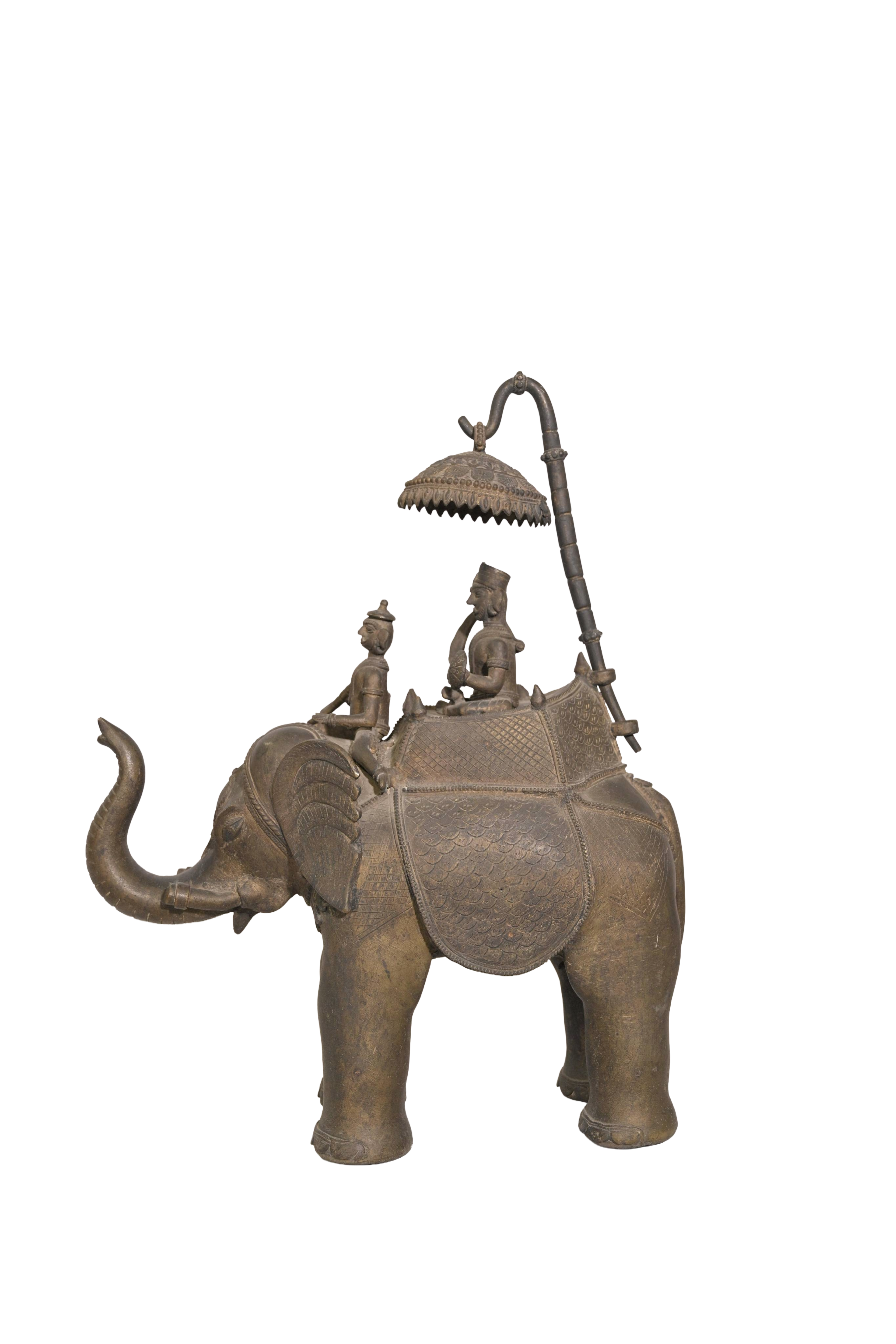 Royal Elephant Howdah Procession Bronze Sculpture