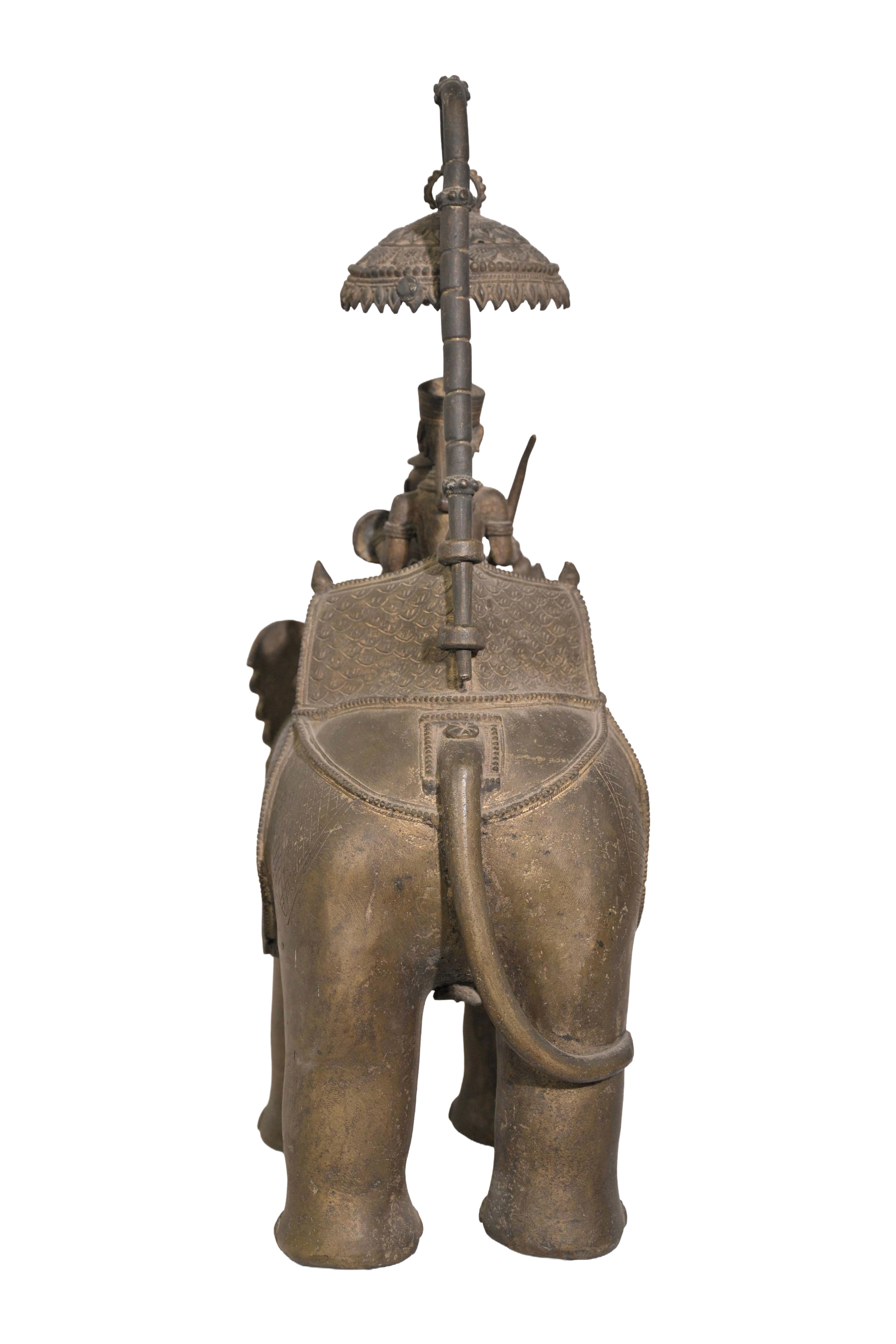 Royal Elephant Howdah Procession Bronze Sculpture