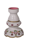 White Floral Glass Candle Holder