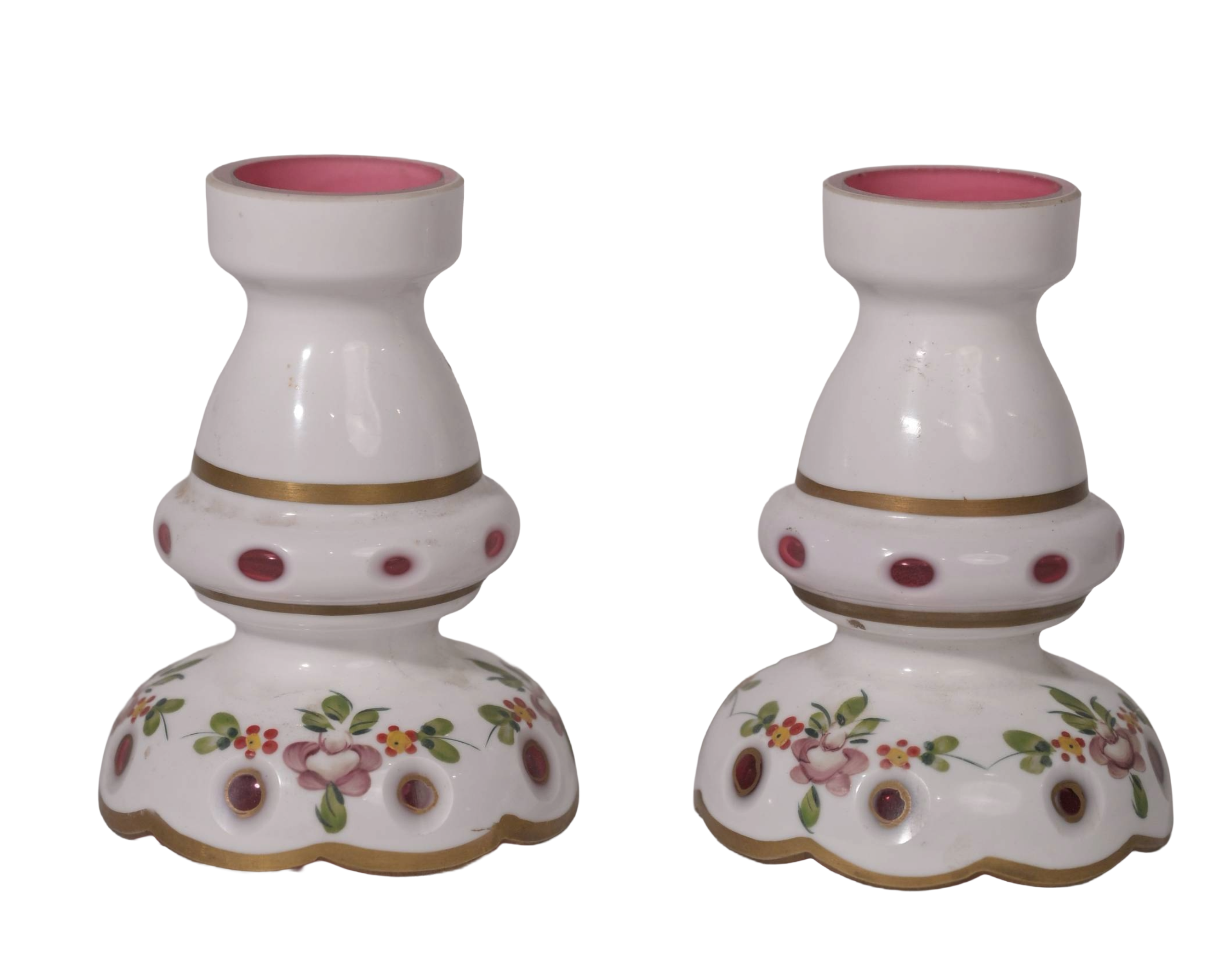 White Floral Glass Candle Holder