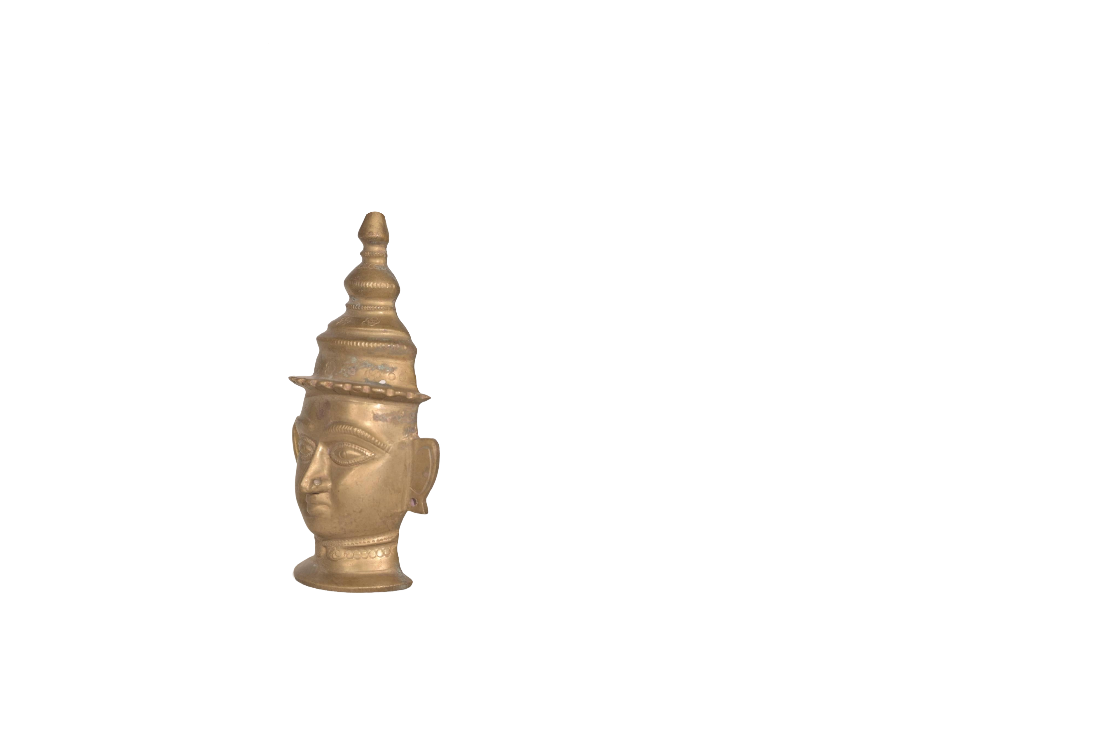 Handcrafted Brass Deity Head Sculpture