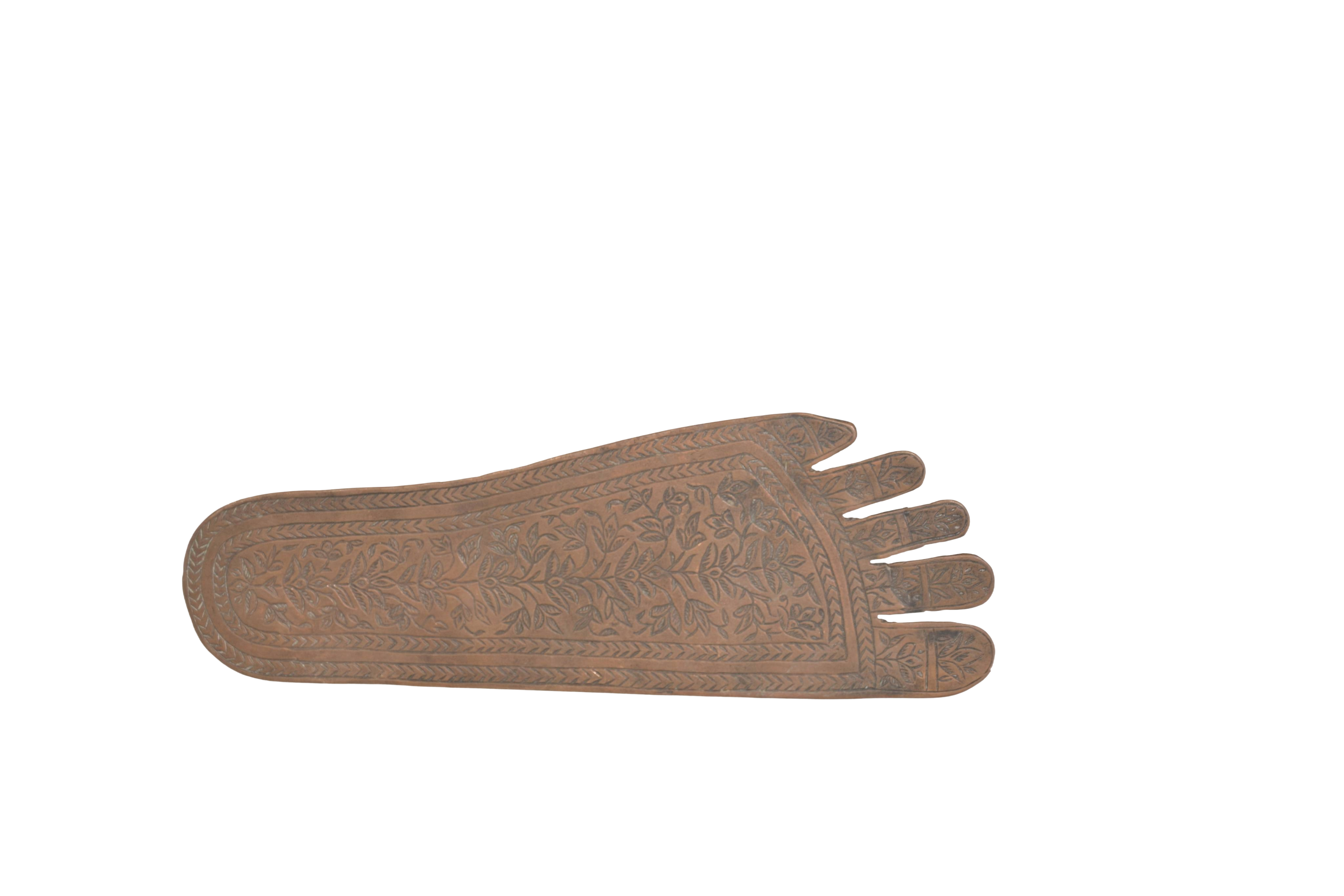 Carved Wooden Vishnu Pada Sacred Footprint