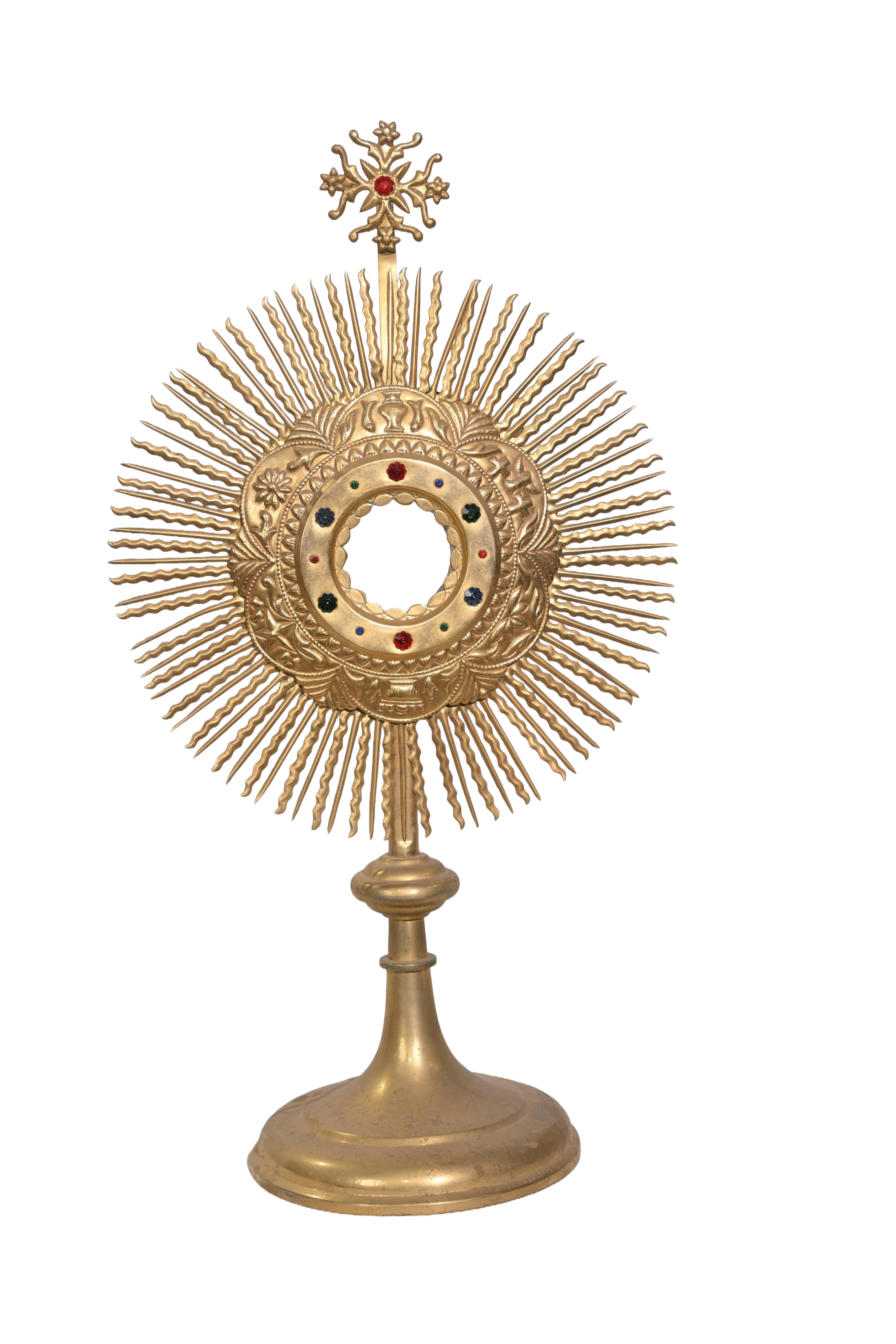 Gold-Plated Sunburst Eucharistic Monstrance
