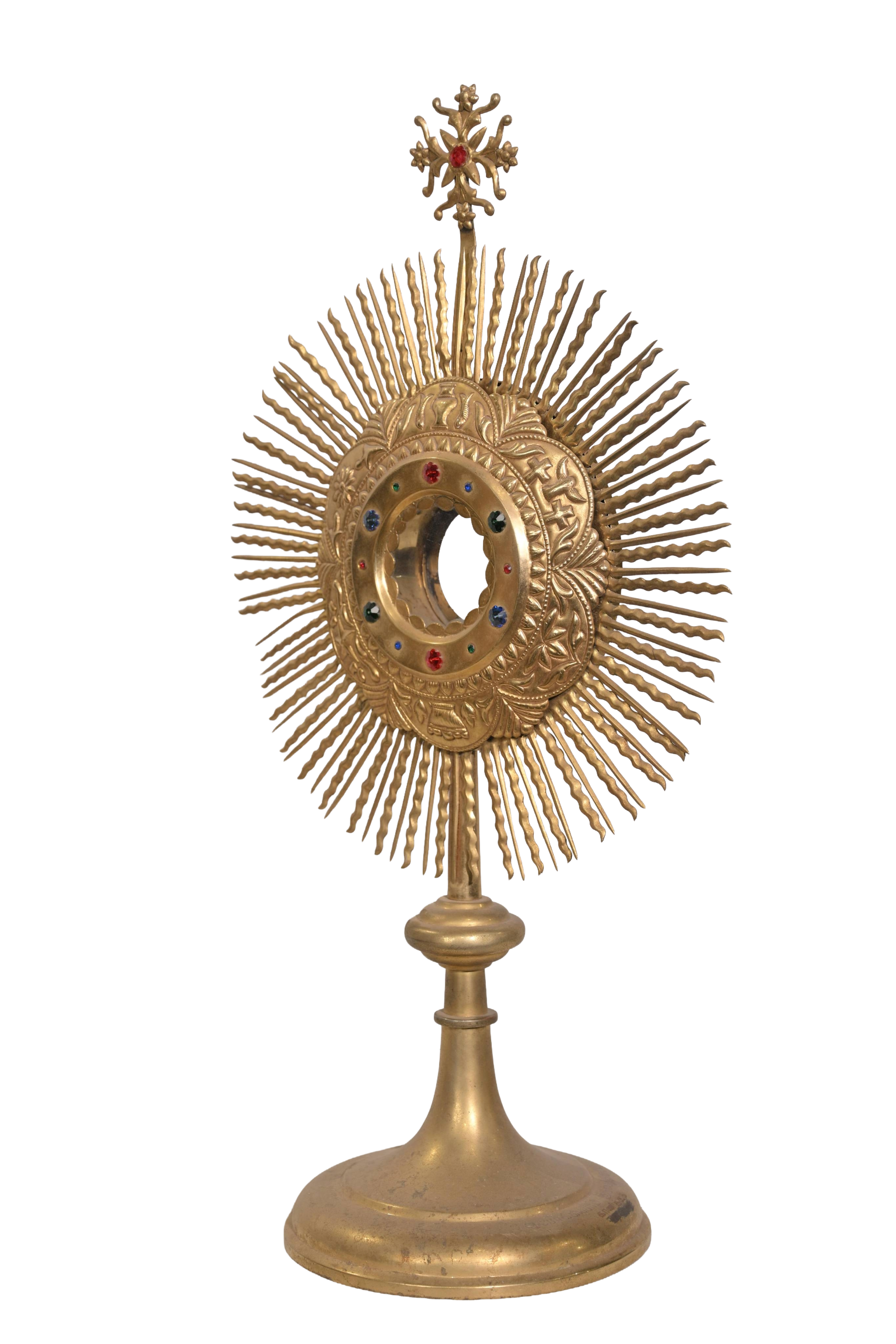 Gold-Plated Sunburst Eucharistic Monstrance