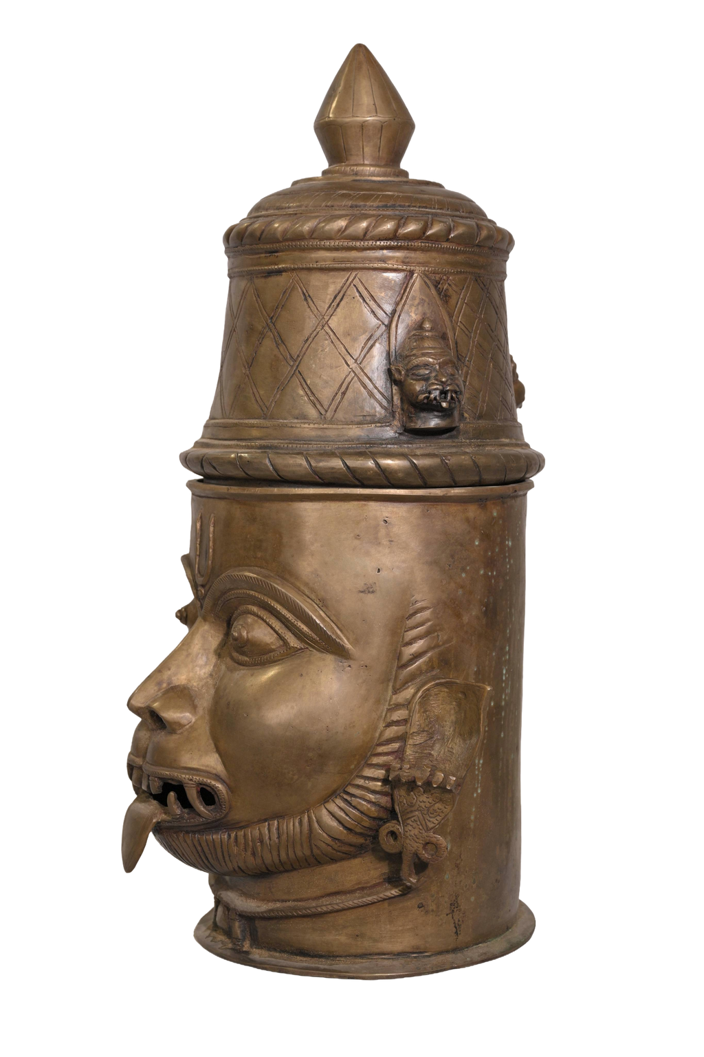 Handcrafted Brass Narasimha Mask Artifact
