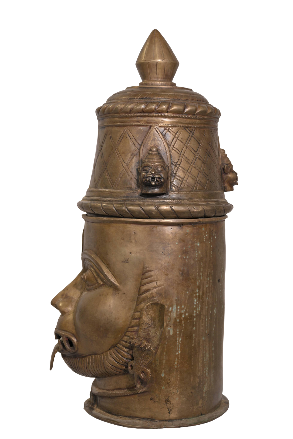 Handcrafted Brass Narasimha Mask Artifact