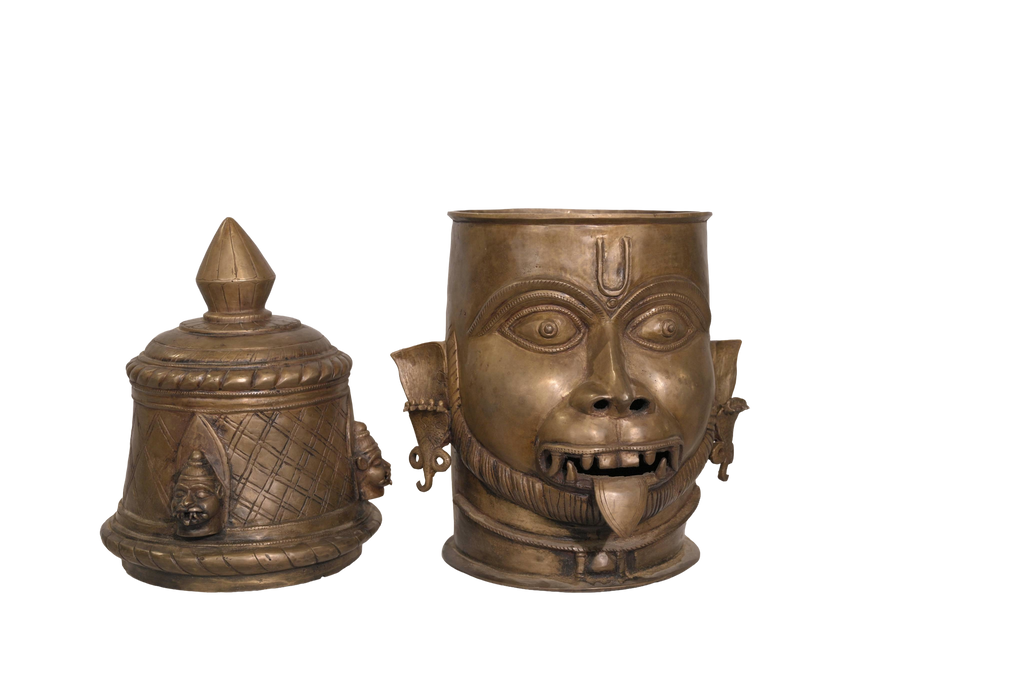 Handcrafted Brass Narasimha Mask Artifact