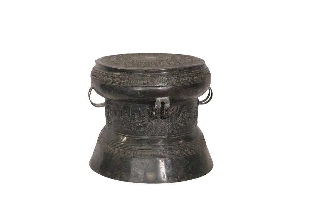 Tribal Bronze Engraved Heritage Drum