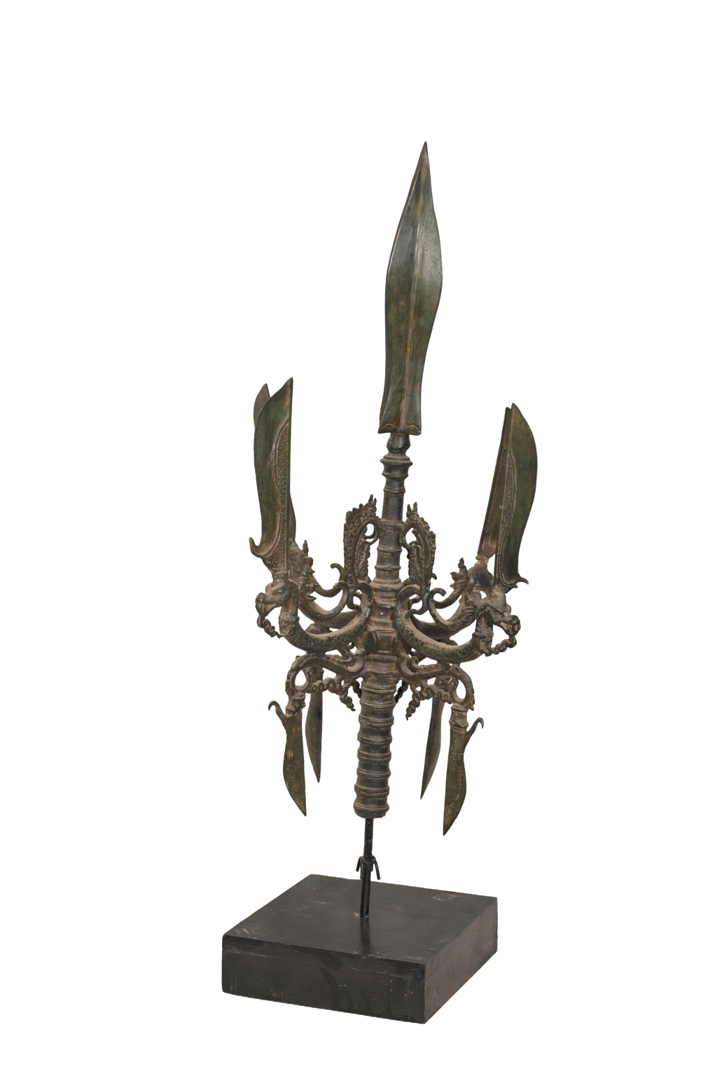 Antique Tribal Weapon Sculpture Display