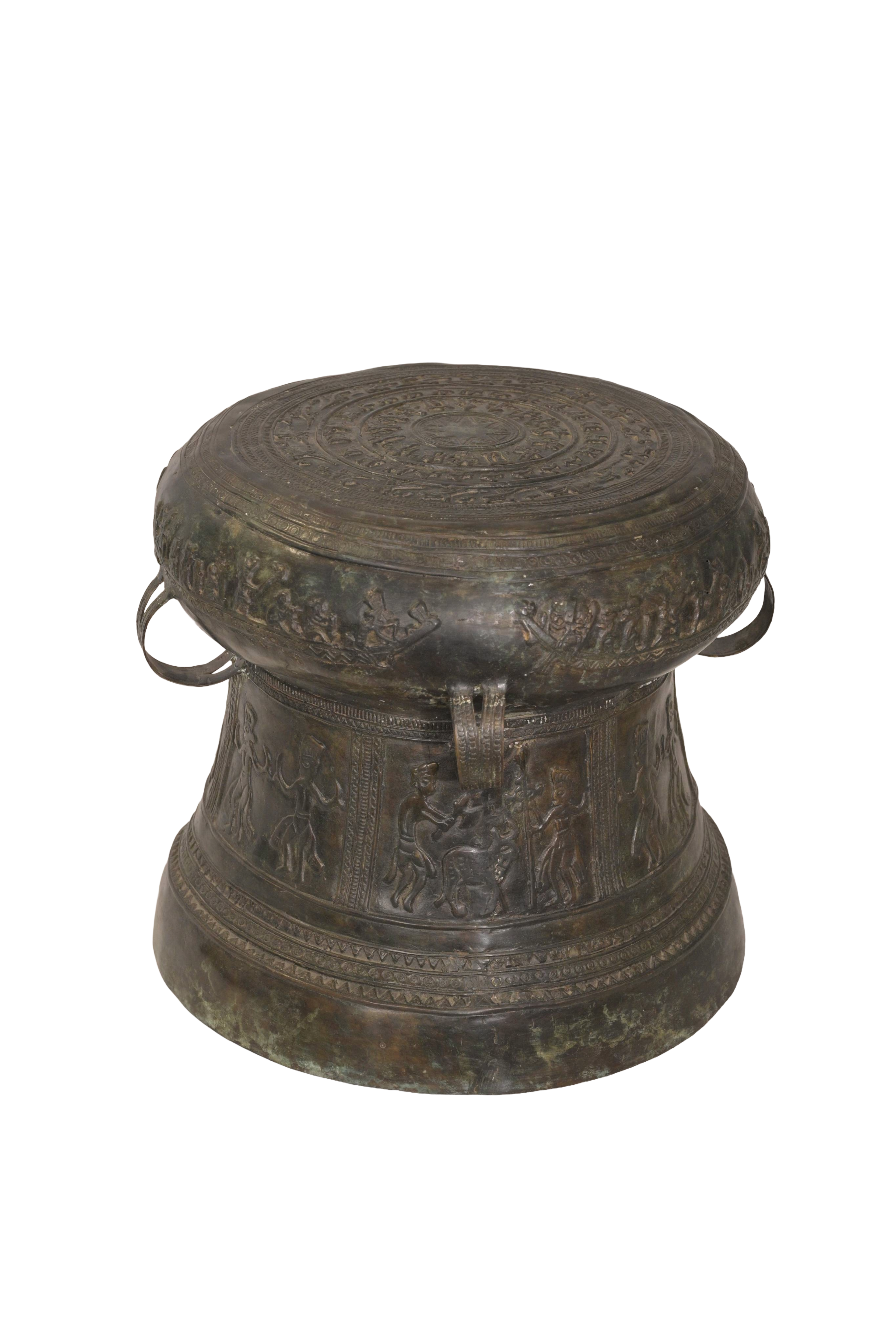 Tribal Bronze Mythological Heritage Drum
