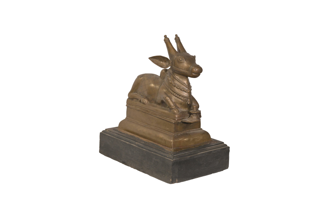 Handcrafted Brass Sacred Nandi Sculpture