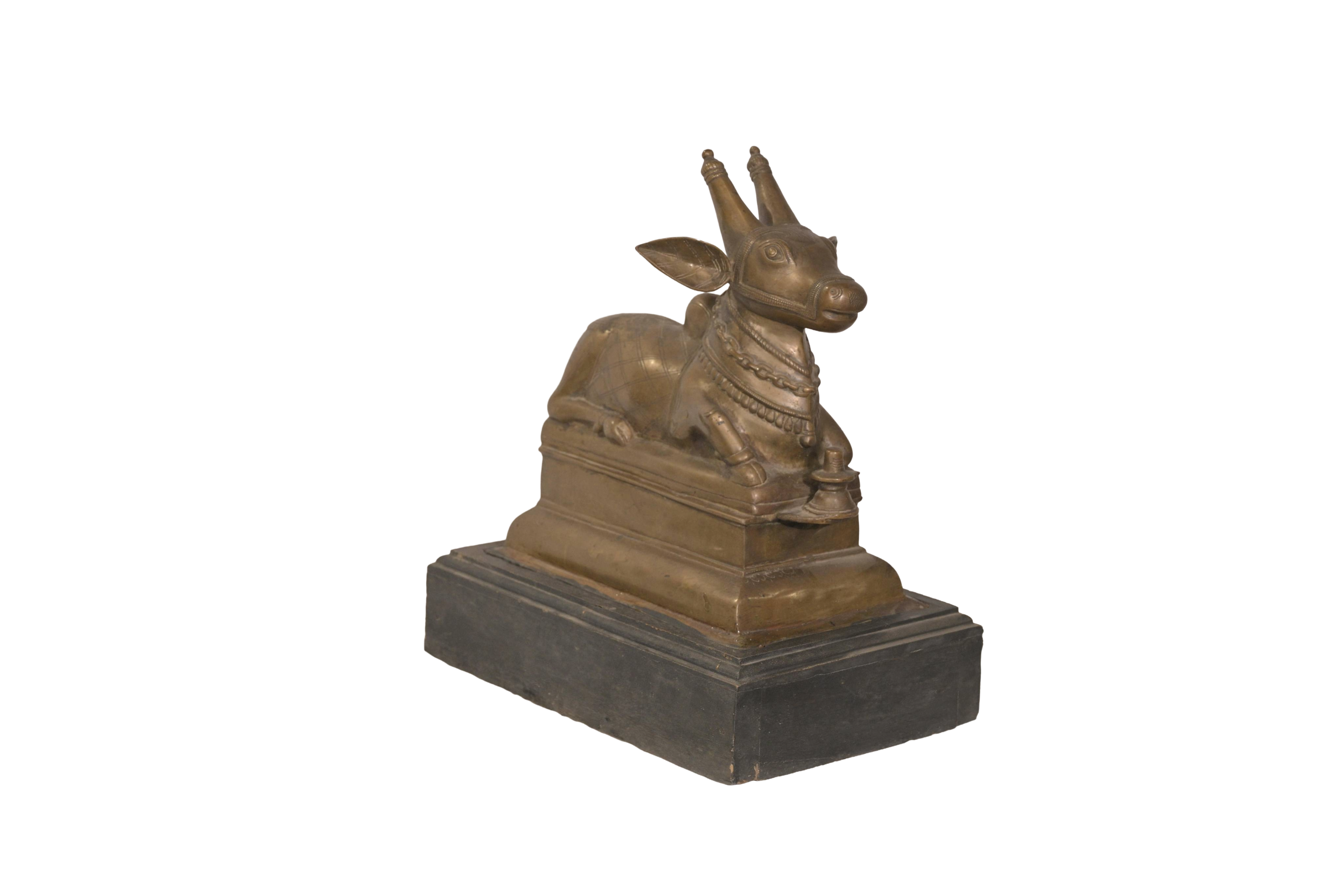 Handcrafted Brass Sacred Nandi Sculpture