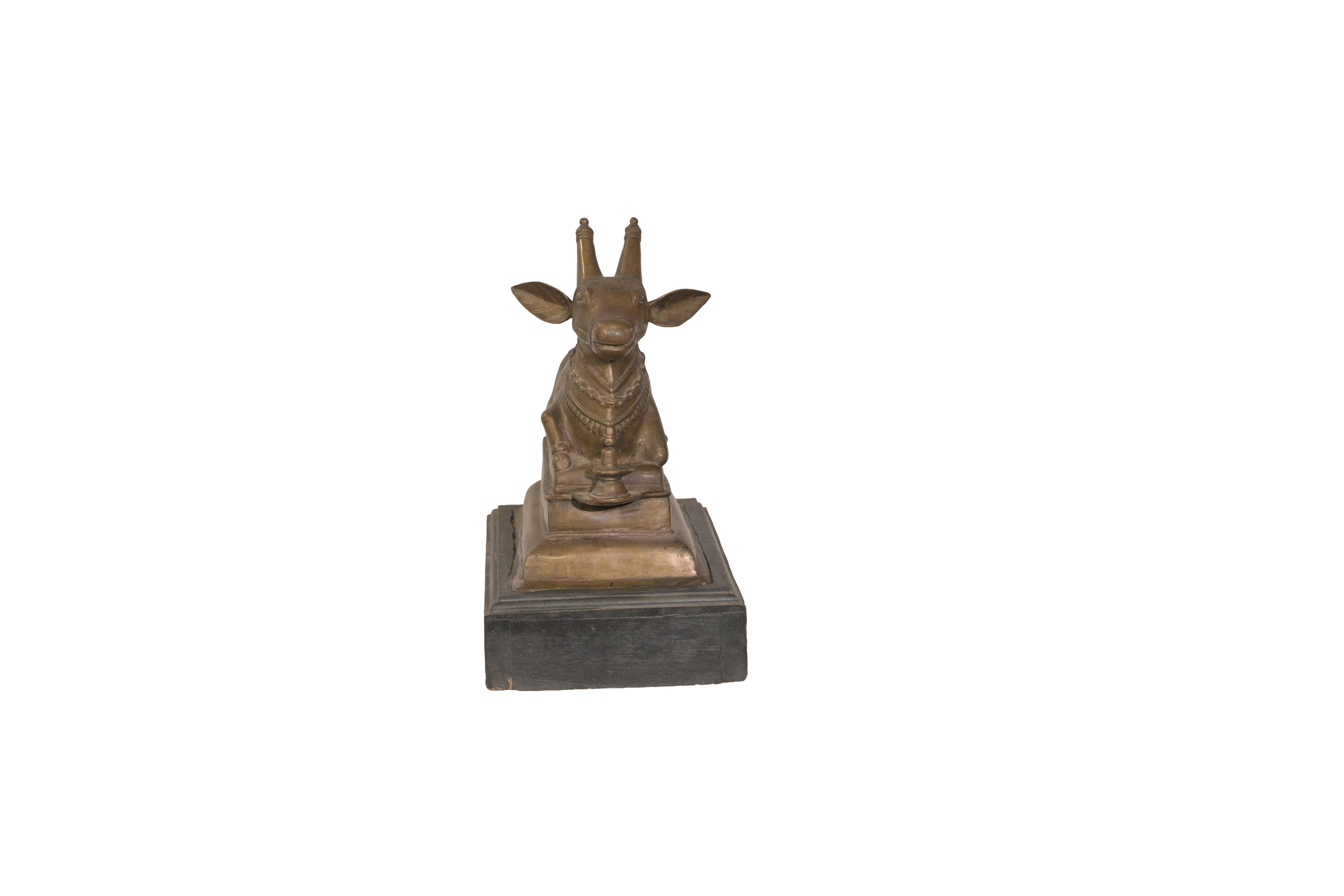 Handcrafted Brass Sacred Nandi Sculpture