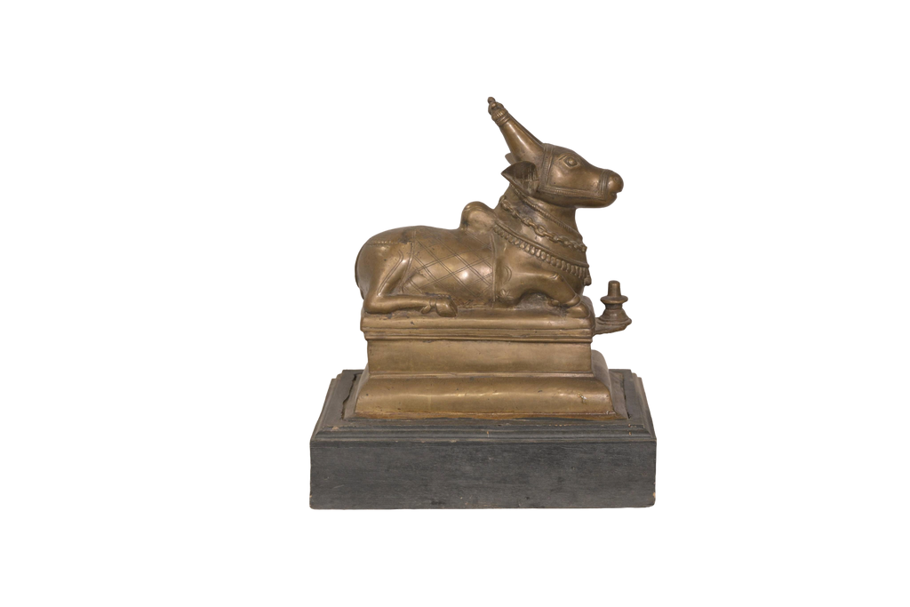 Handcrafted Brass Sacred Nandi Sculpture