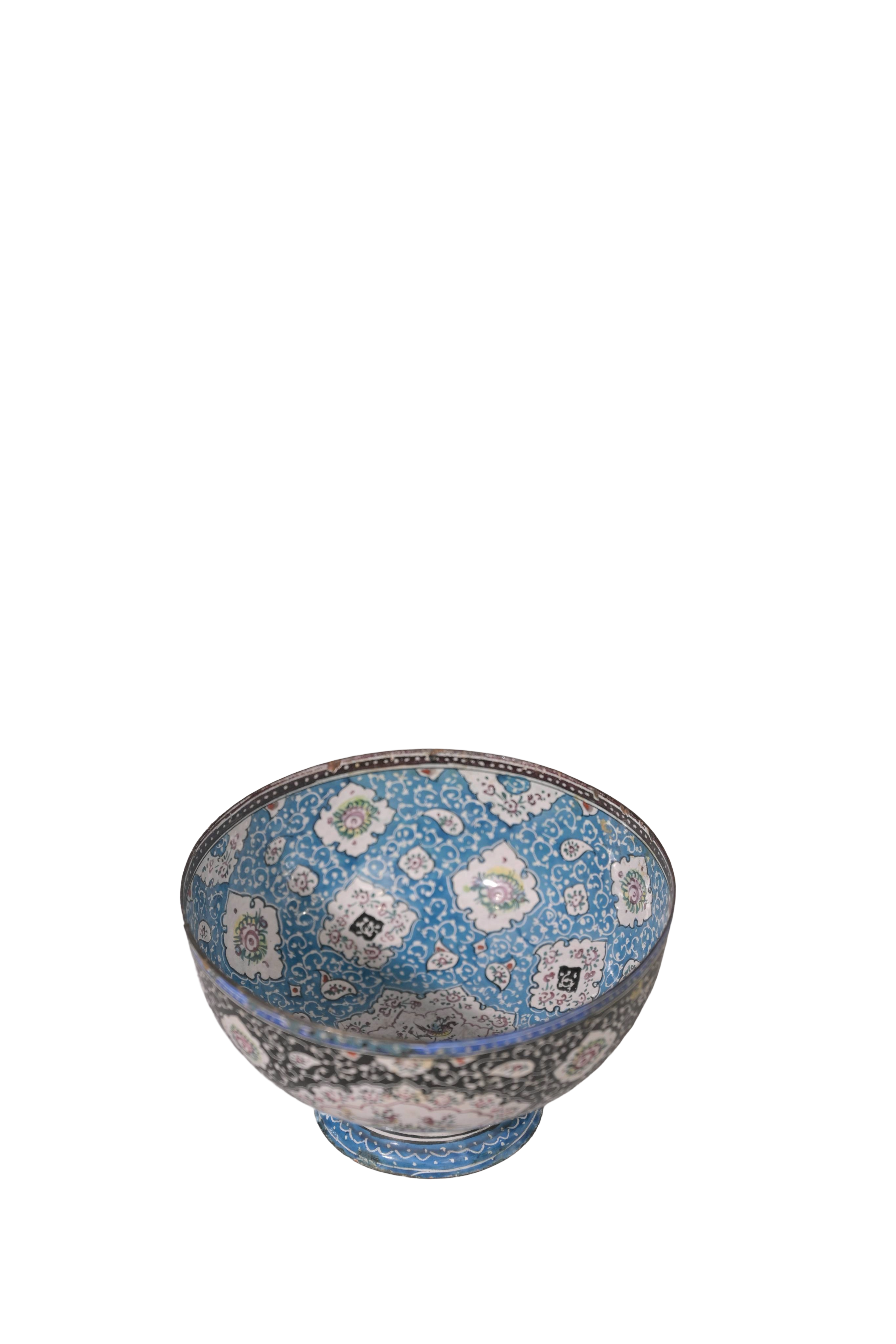 Blue Enamel Metal Decorative Bowl