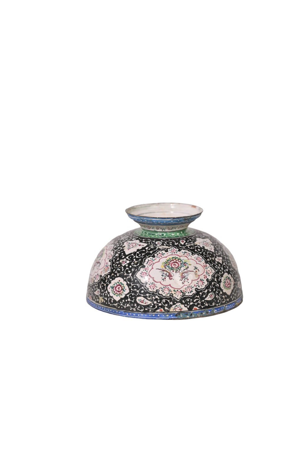 Blue Enamel Metal Decorative Bowl