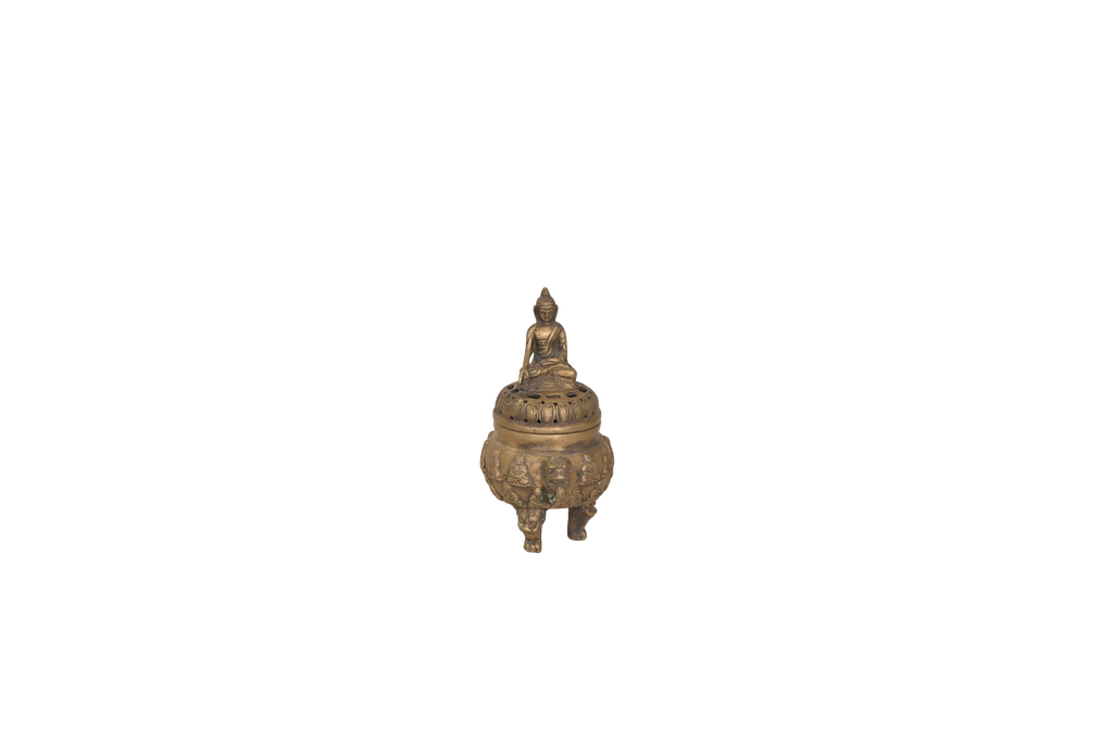 Brass Buddha Incense Burner Artifact