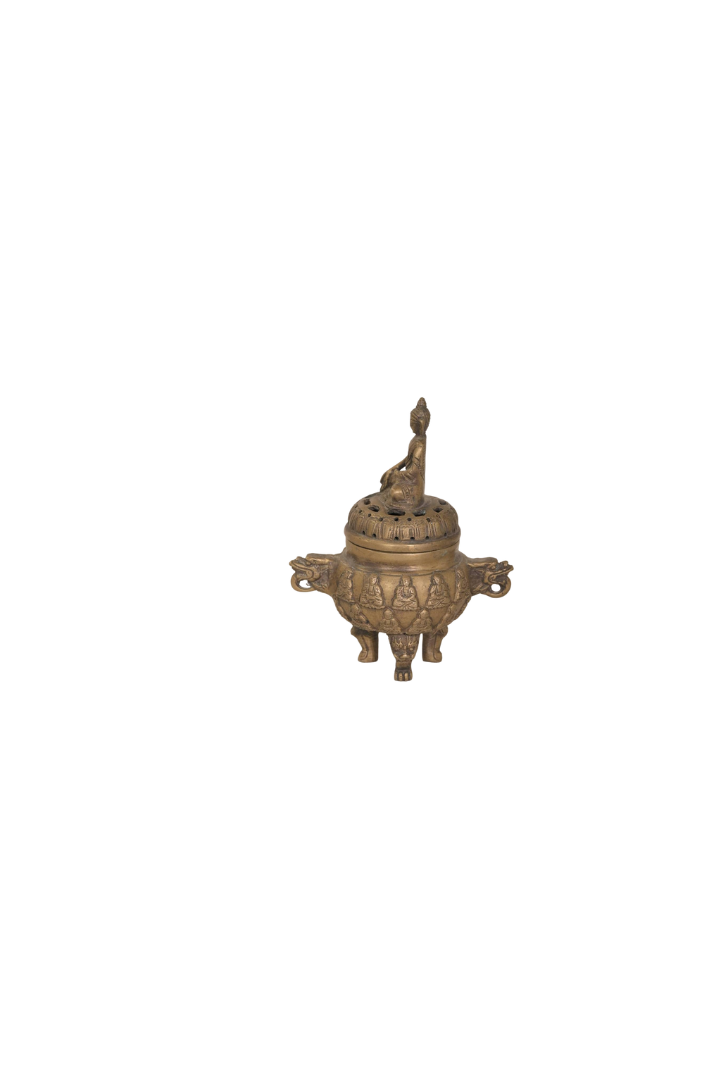 Brass Buddha Incense Burner Artifact