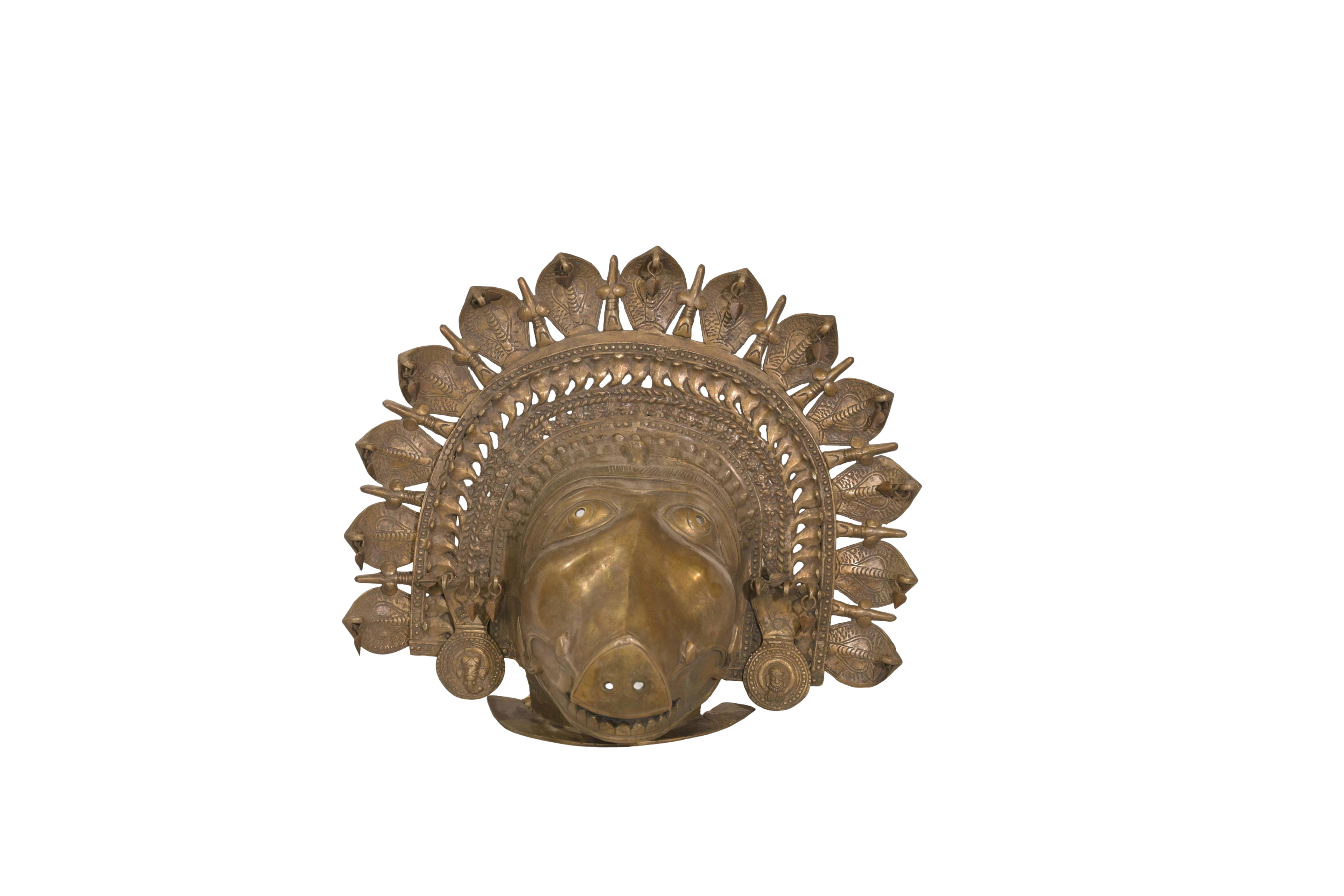 Antique Panjurli Bhuta Brass Ritual Mask