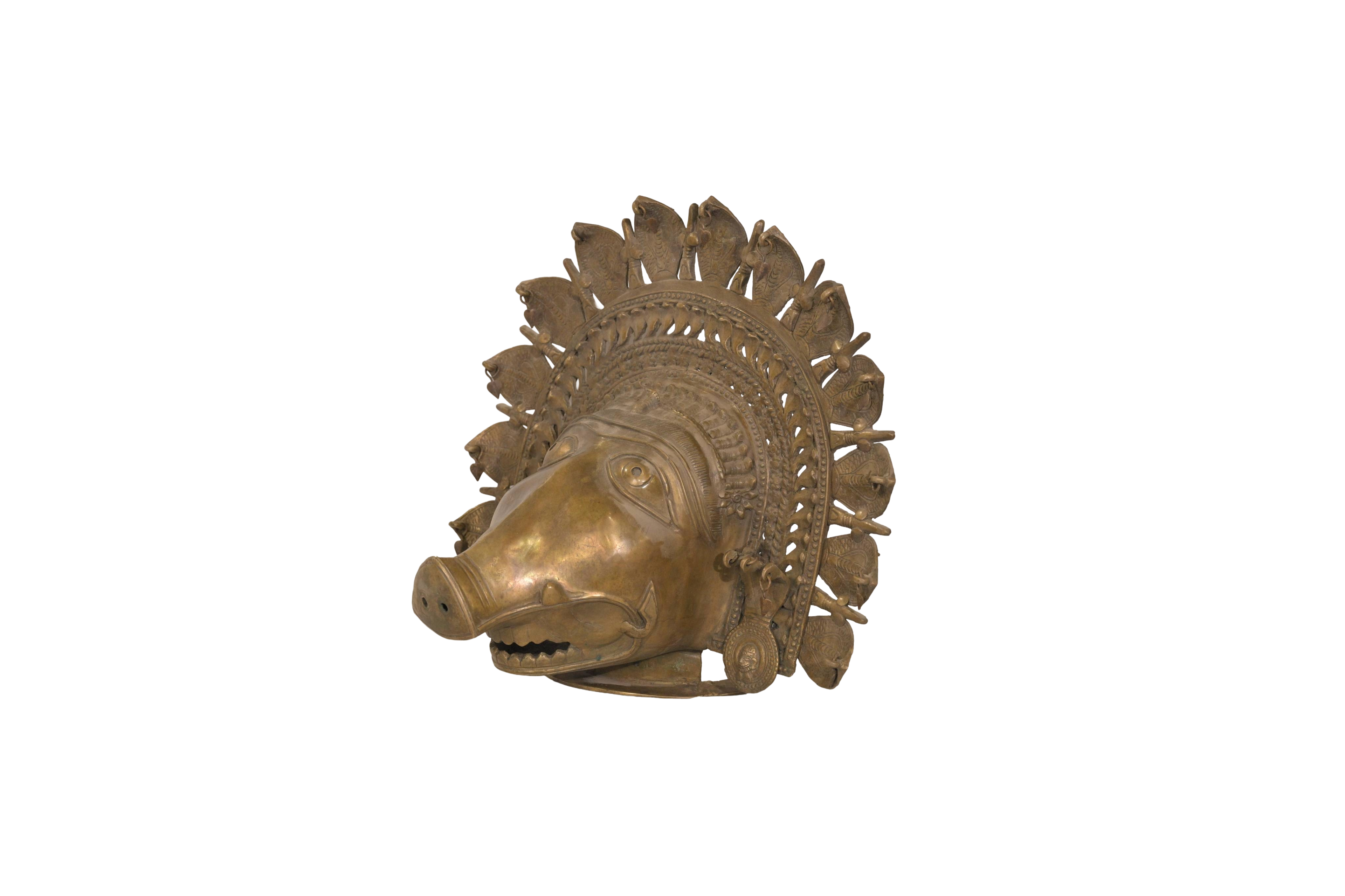 Antique Panjurli Bhuta Brass Ritual Mask