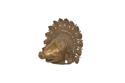 Antique Panjurli Bhuta Brass Ritual Mask
