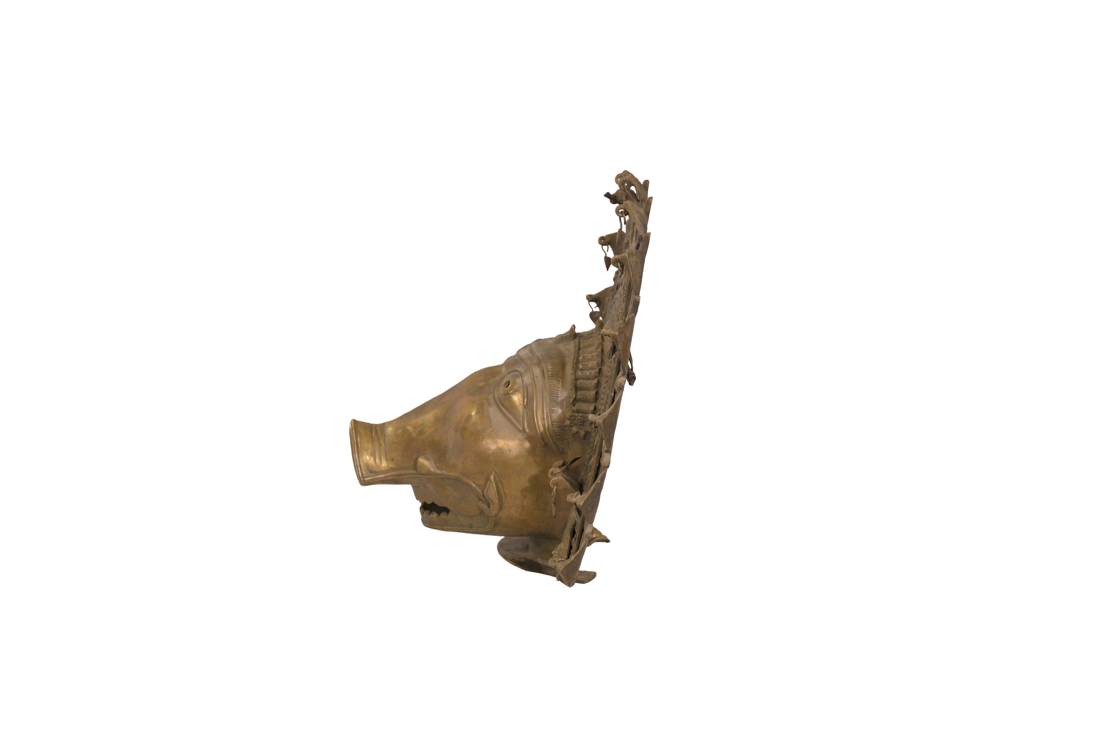 Antique Panjurli Bhuta Brass Ritual Mask