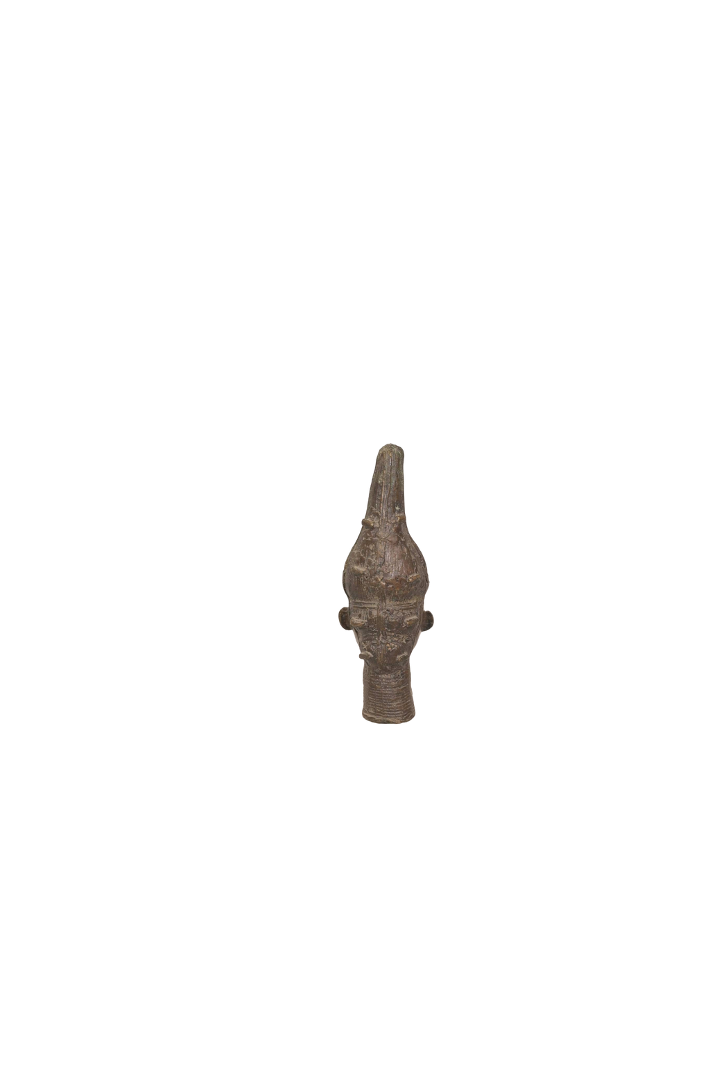 Regal Tribal Bronze Head Sculpture