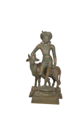 Krishna With Cow Bronze Statue