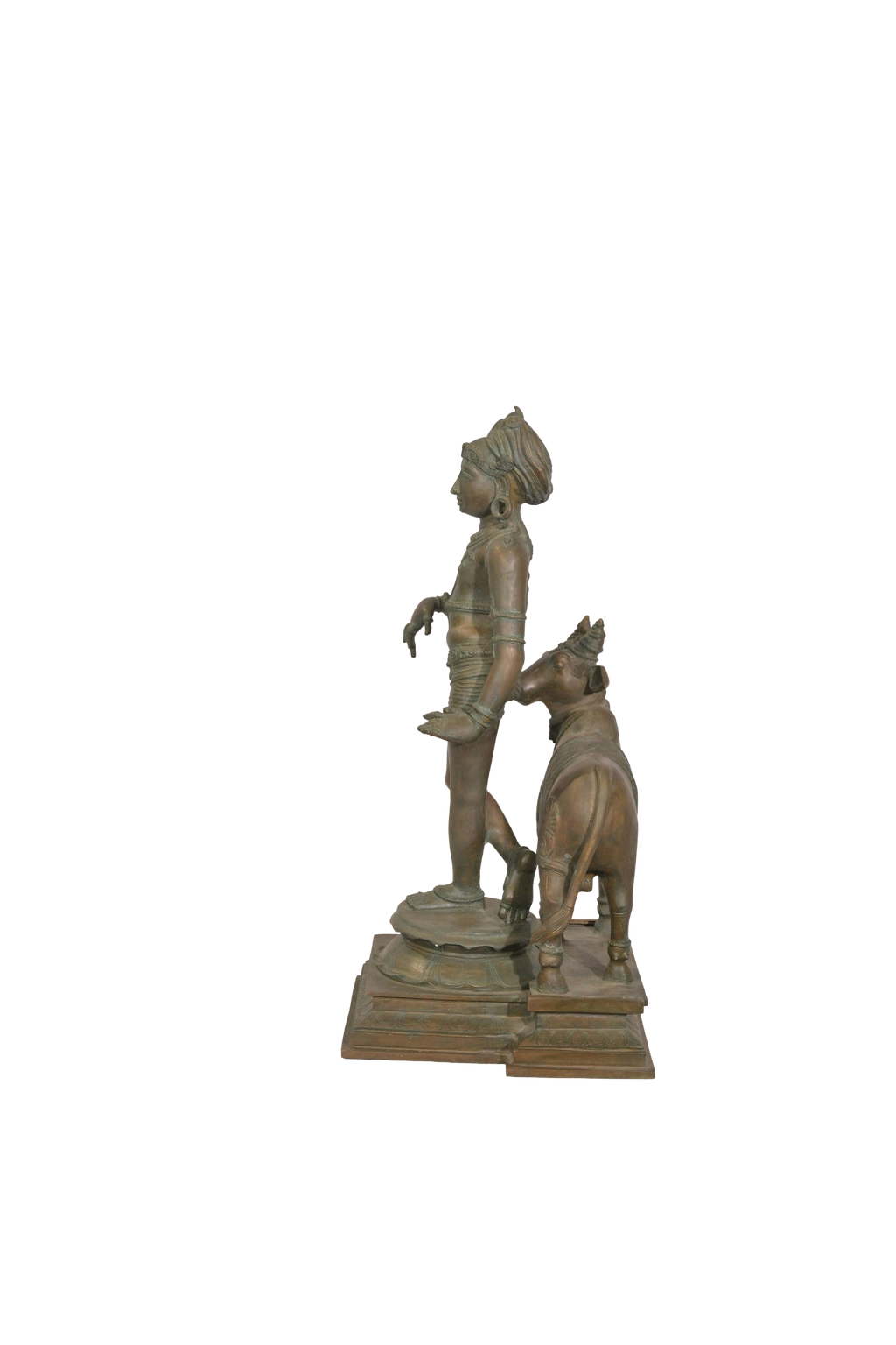 Krishna With Cow Bronze Statue
