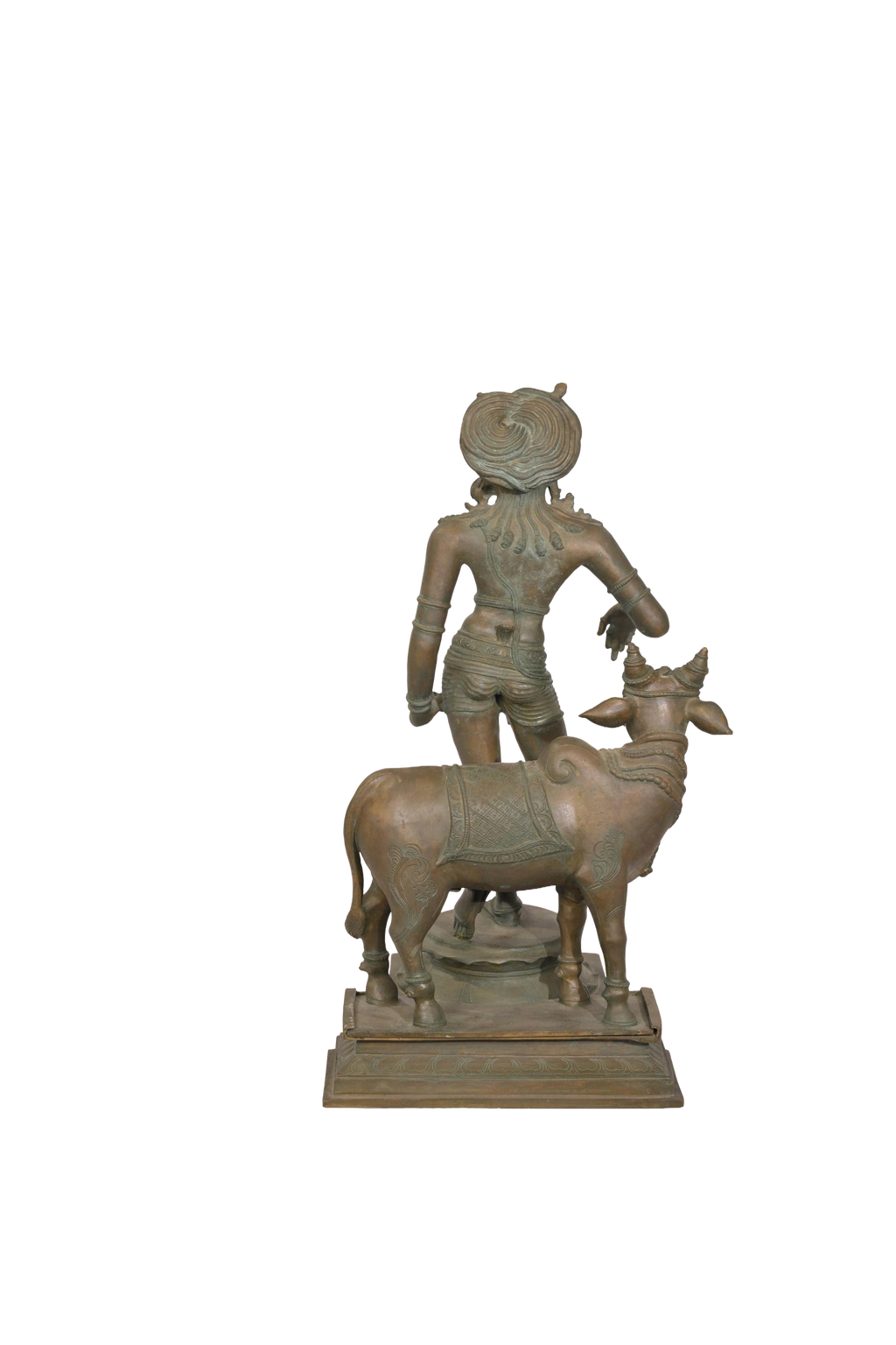 Krishna With Cow Bronze Statue