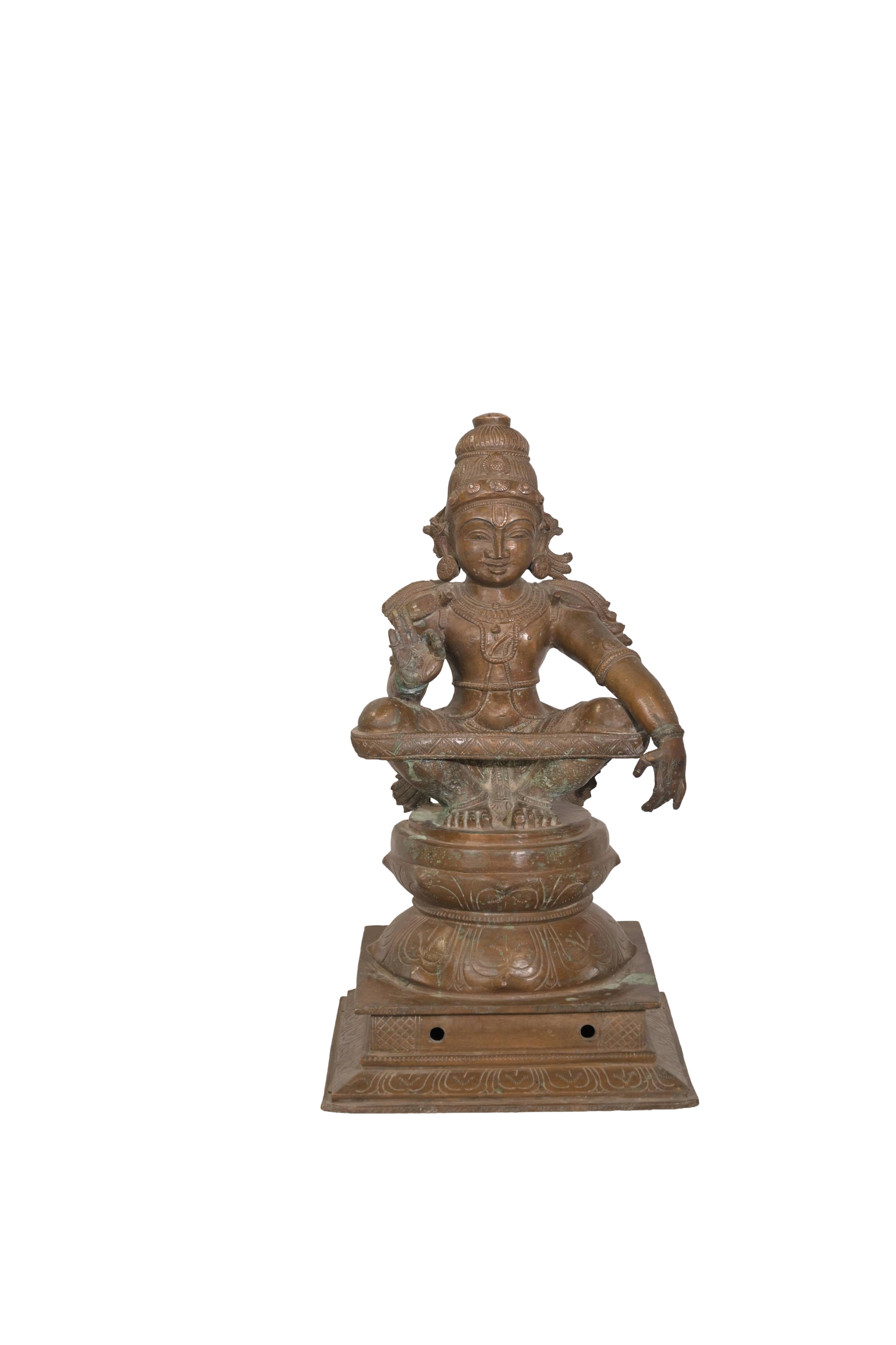 Antique Bronze Ayyanar Guardian Deity Sculpture
