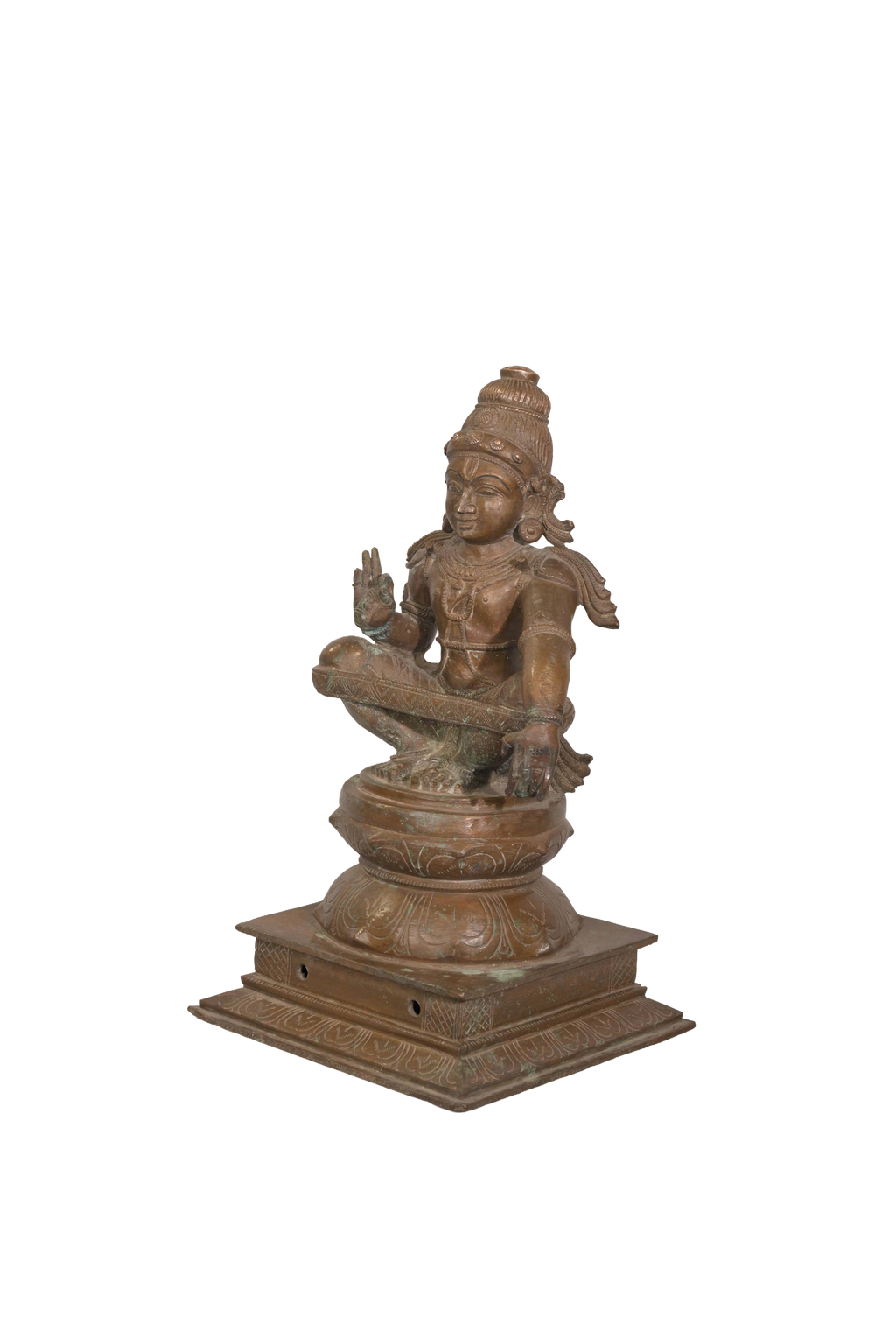 Antique Bronze Ayyanar Guardian Deity Sculpture