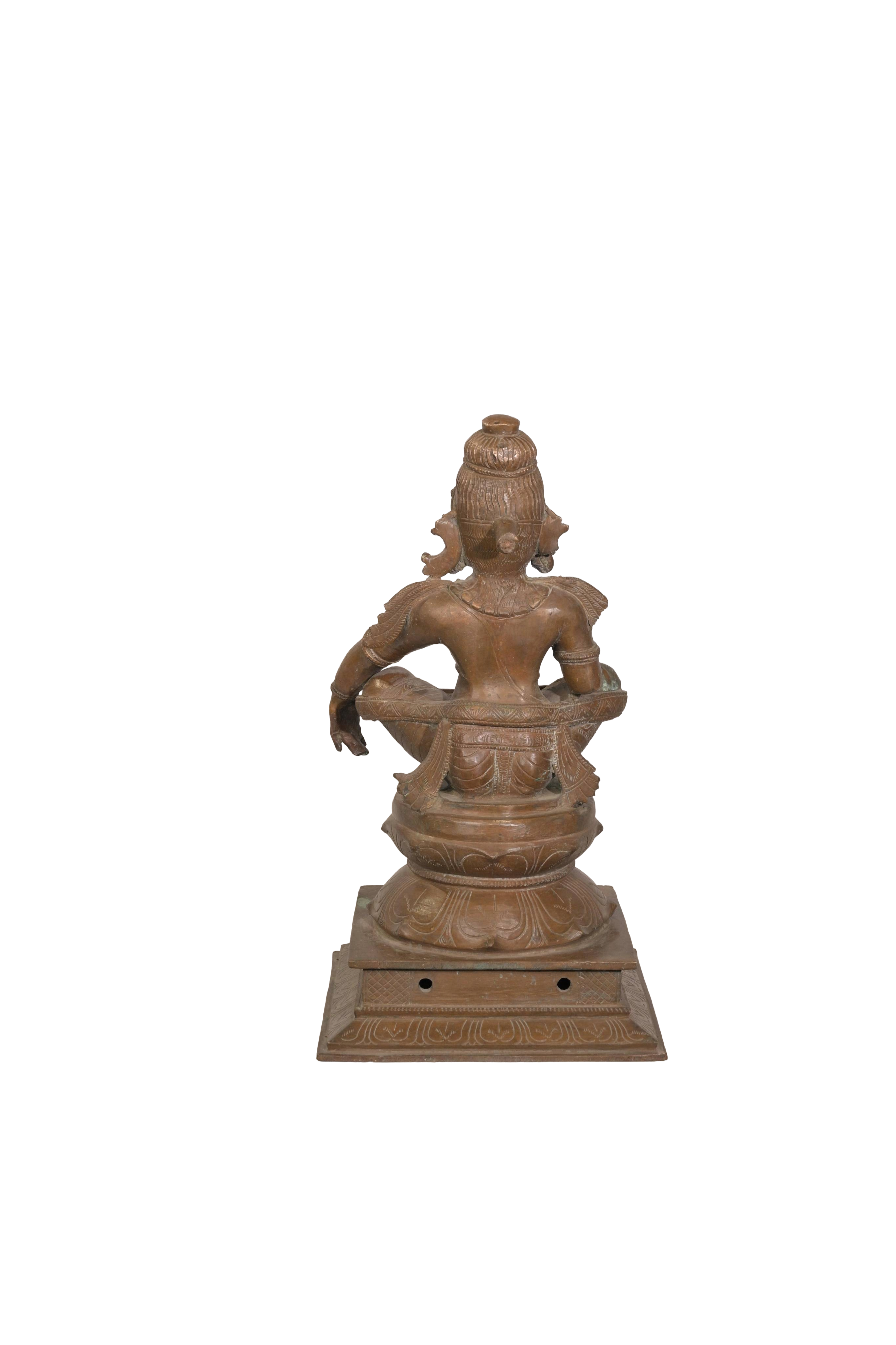Antique Bronze Ayyanar Guardian Deity Sculpture