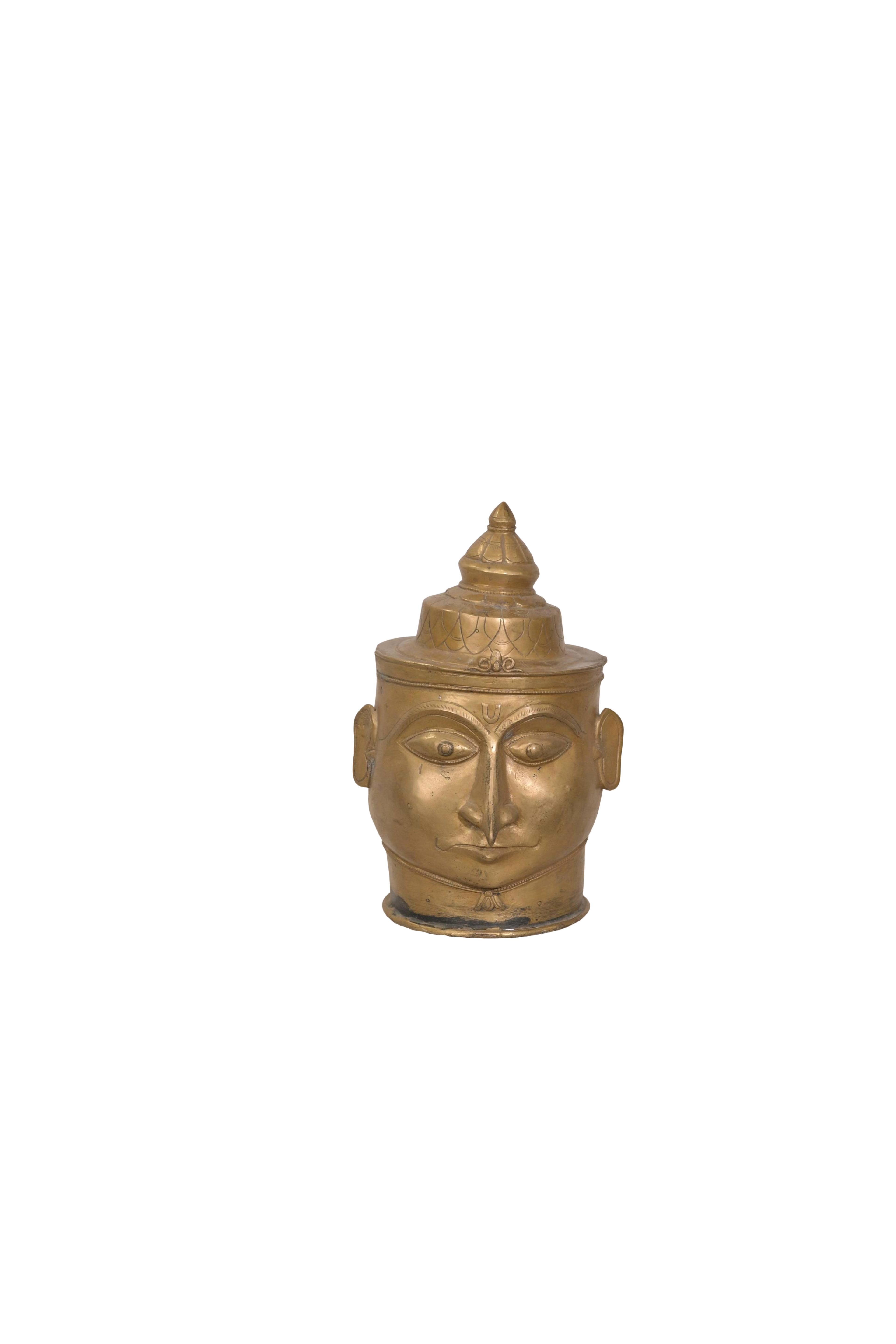 Antique Lost-Wax Cast Brass Shiva Mukhalinga