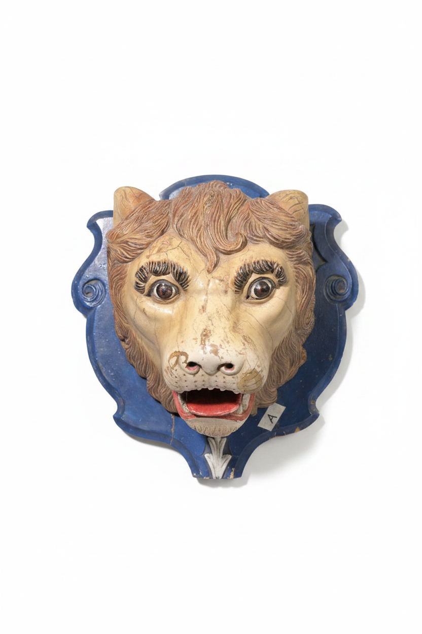 Painted Lion Wall Mask