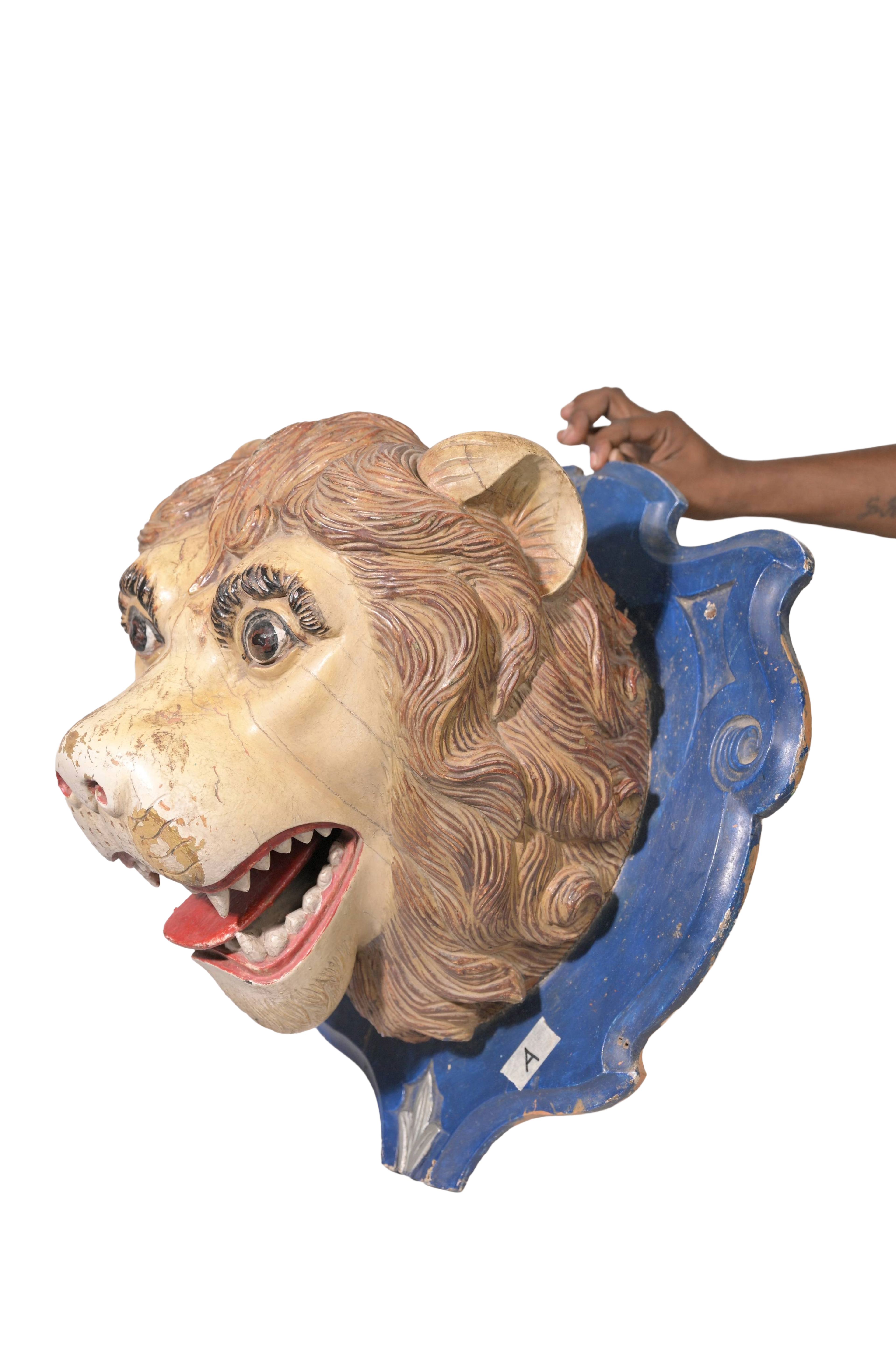 Painted Lion Wall Mask