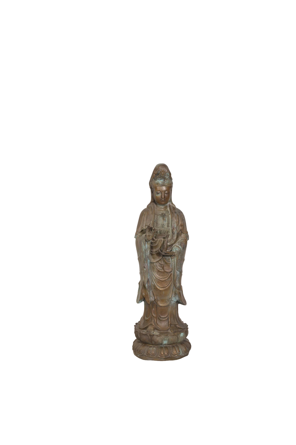 Antique Guanyin Bronze Goddess Statue