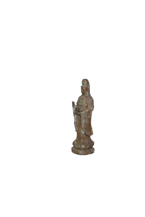 Antique Guanyin Bronze Goddess Statue