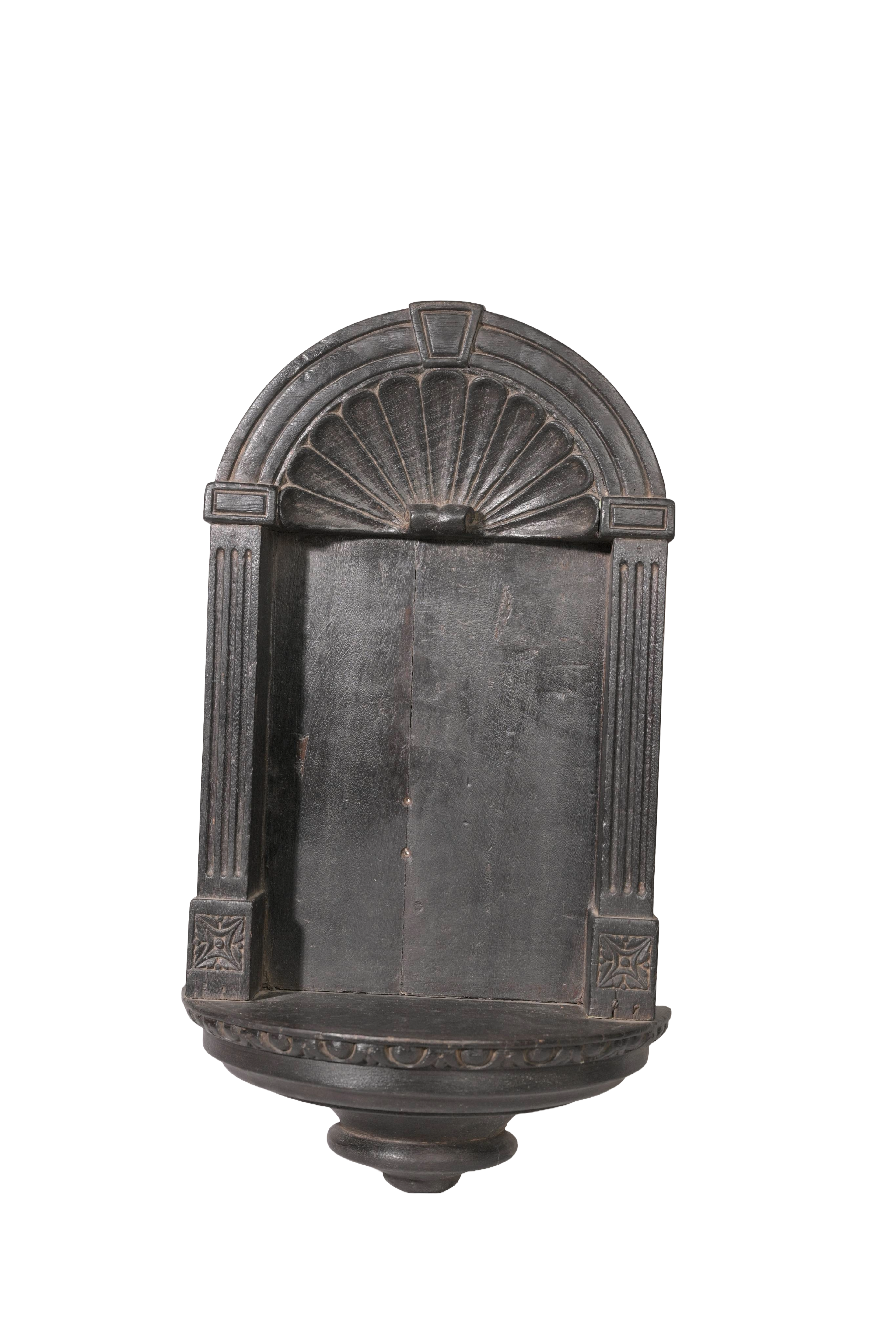 Black Carved Wall Niche Shelf