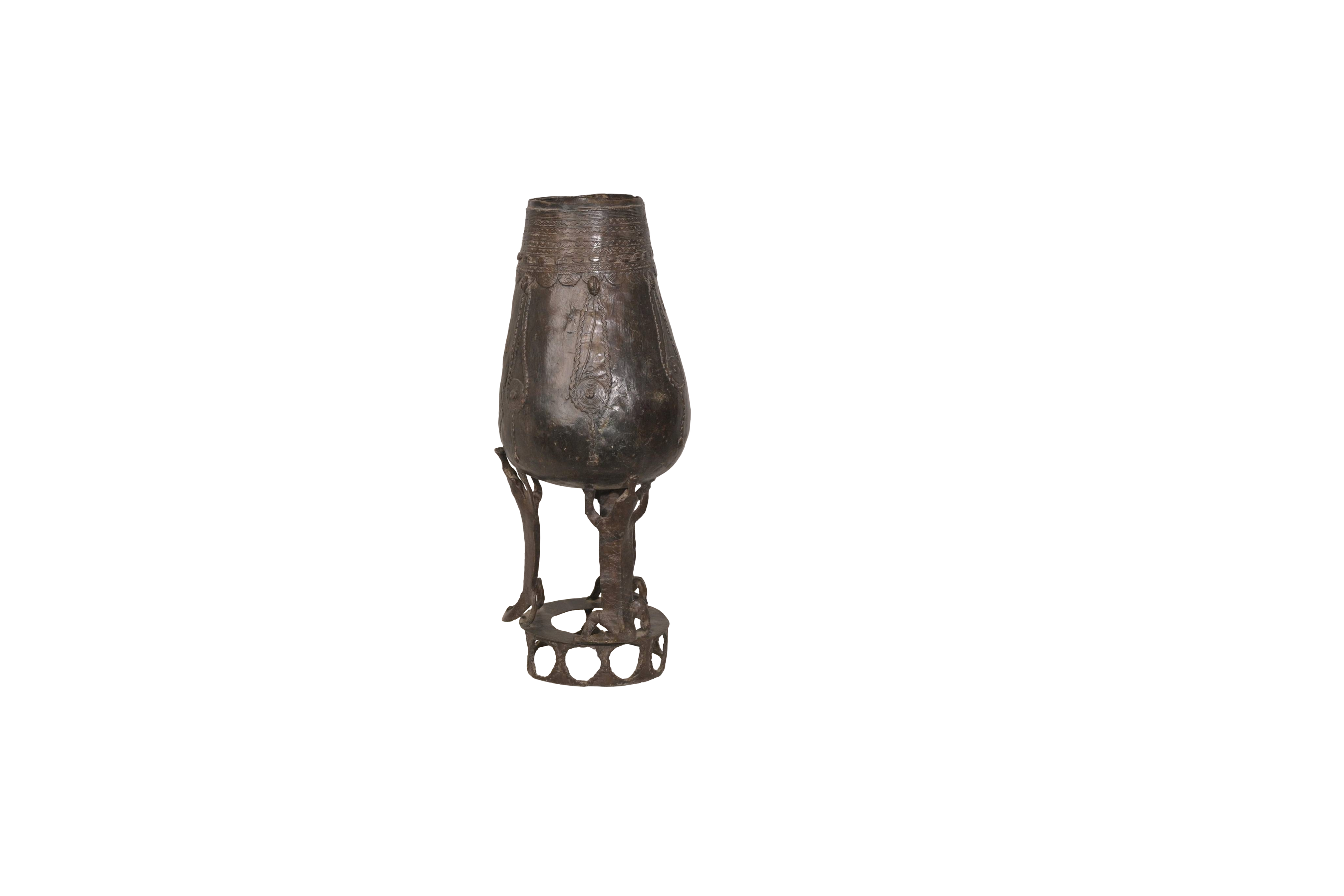 Antique Pedestal Vessel Artifact