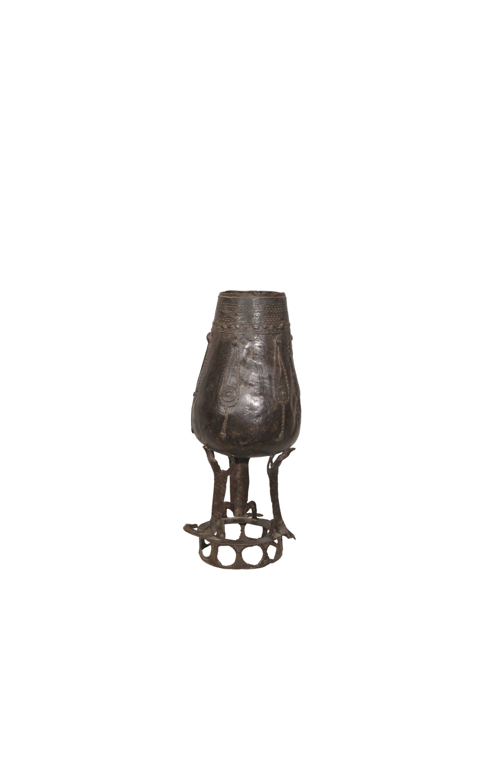 Antique Pedestal Vessel Artifact