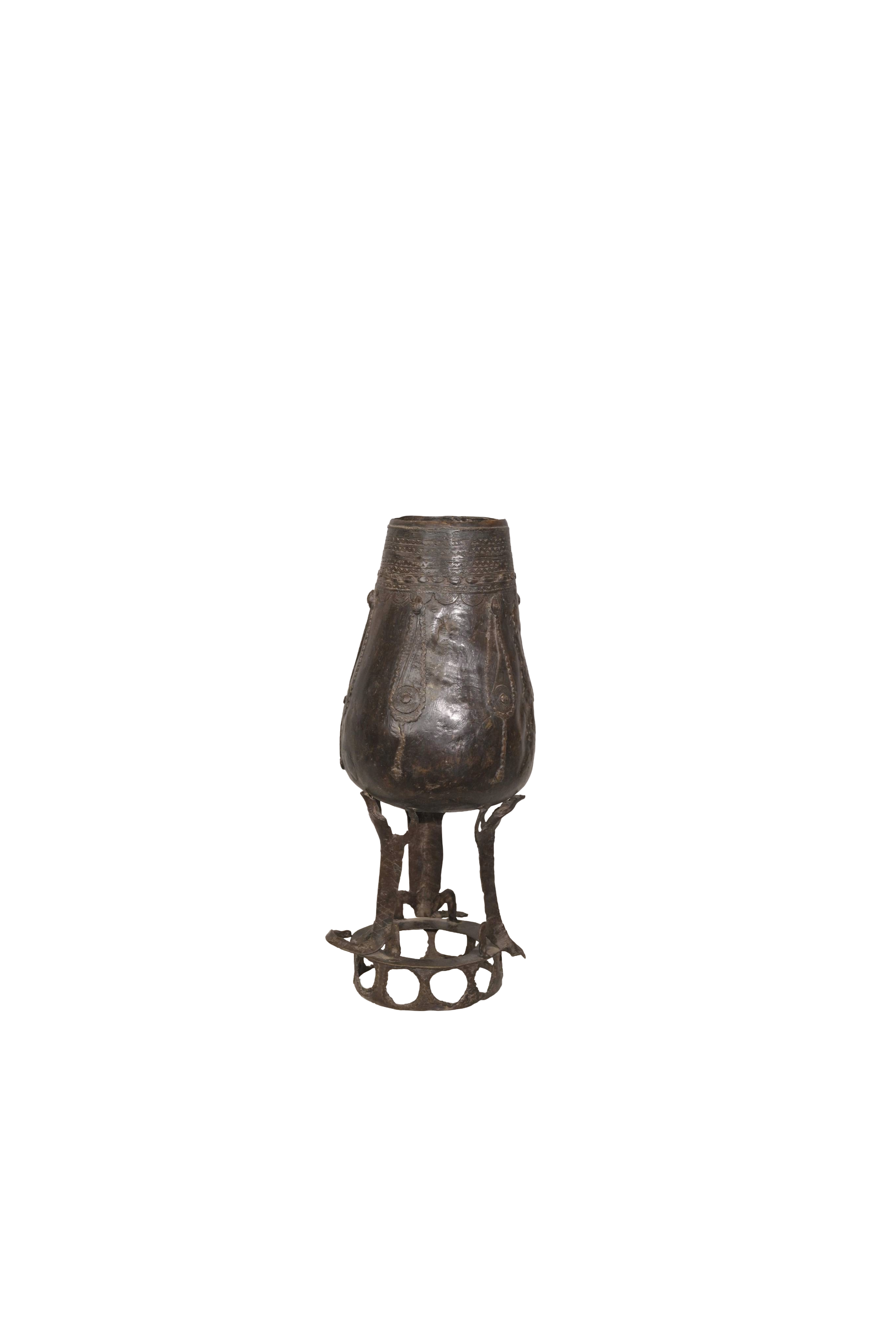 Antique Pedestal Vessel Artifact