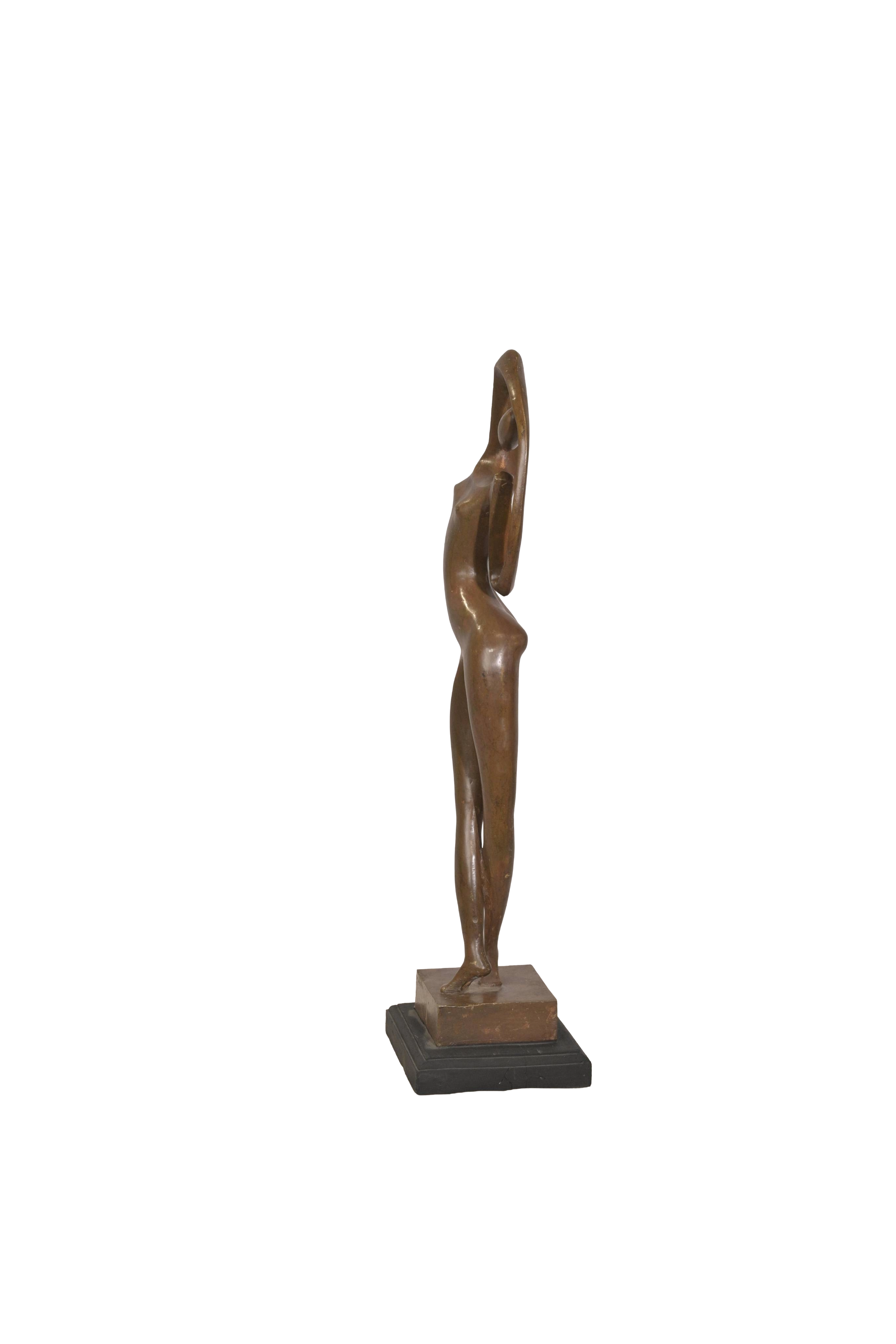 Modern Abstract Bronze Dancer Sculpture