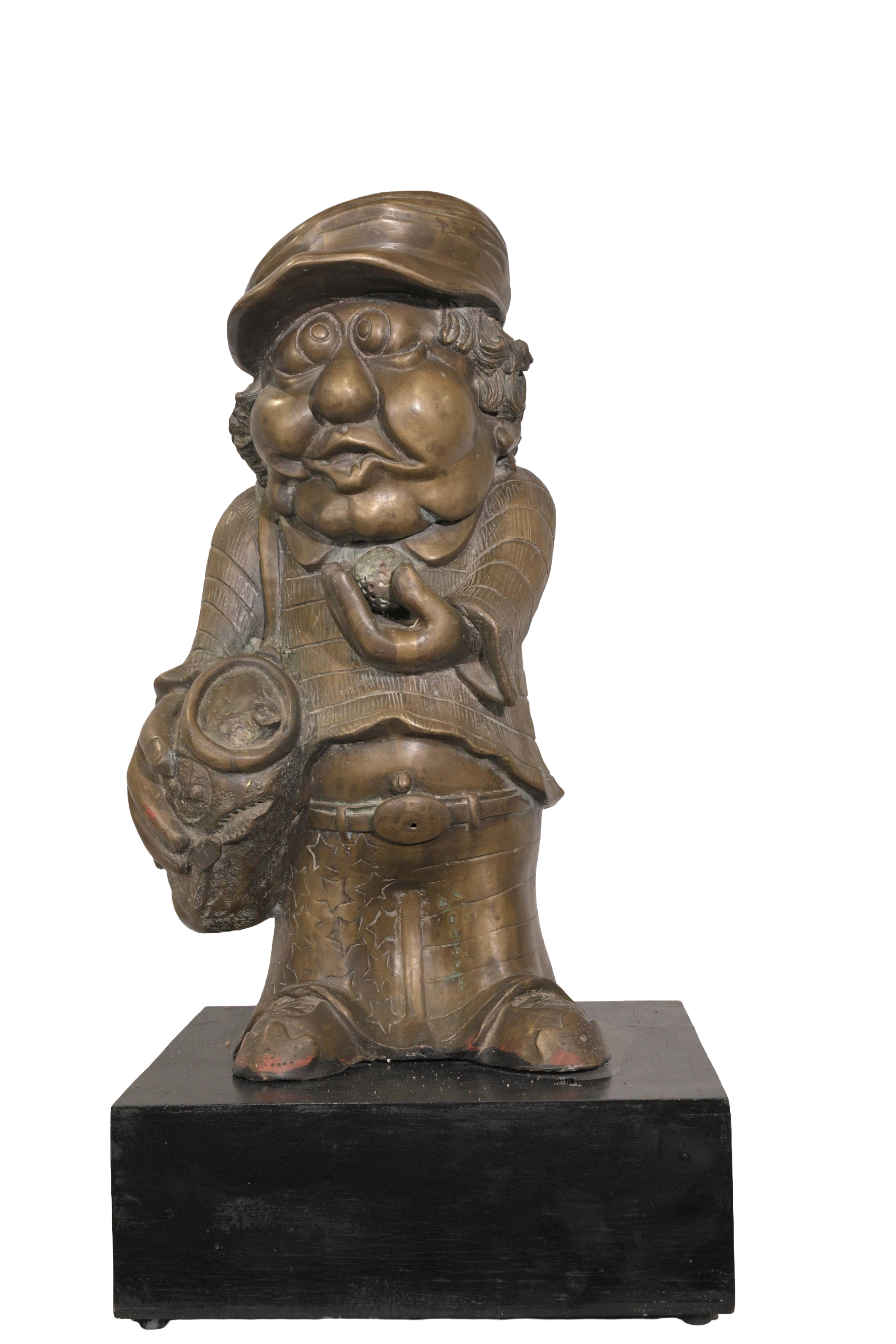 Whimsical Golfer Bronze Figurine