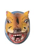 Painted Tiger Head Sculpture