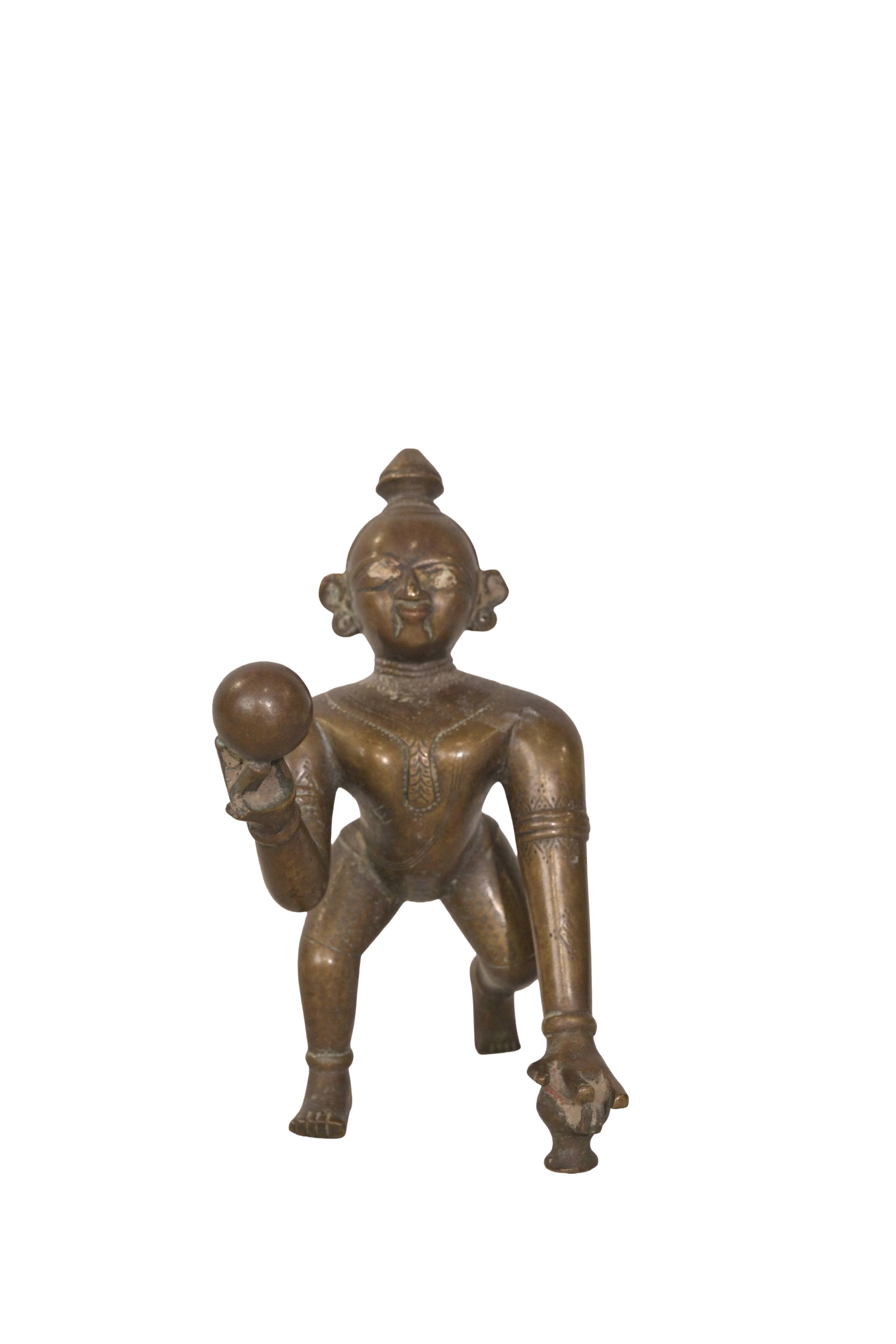 Antique Deccan Bala Krishna Bronze Sculpture