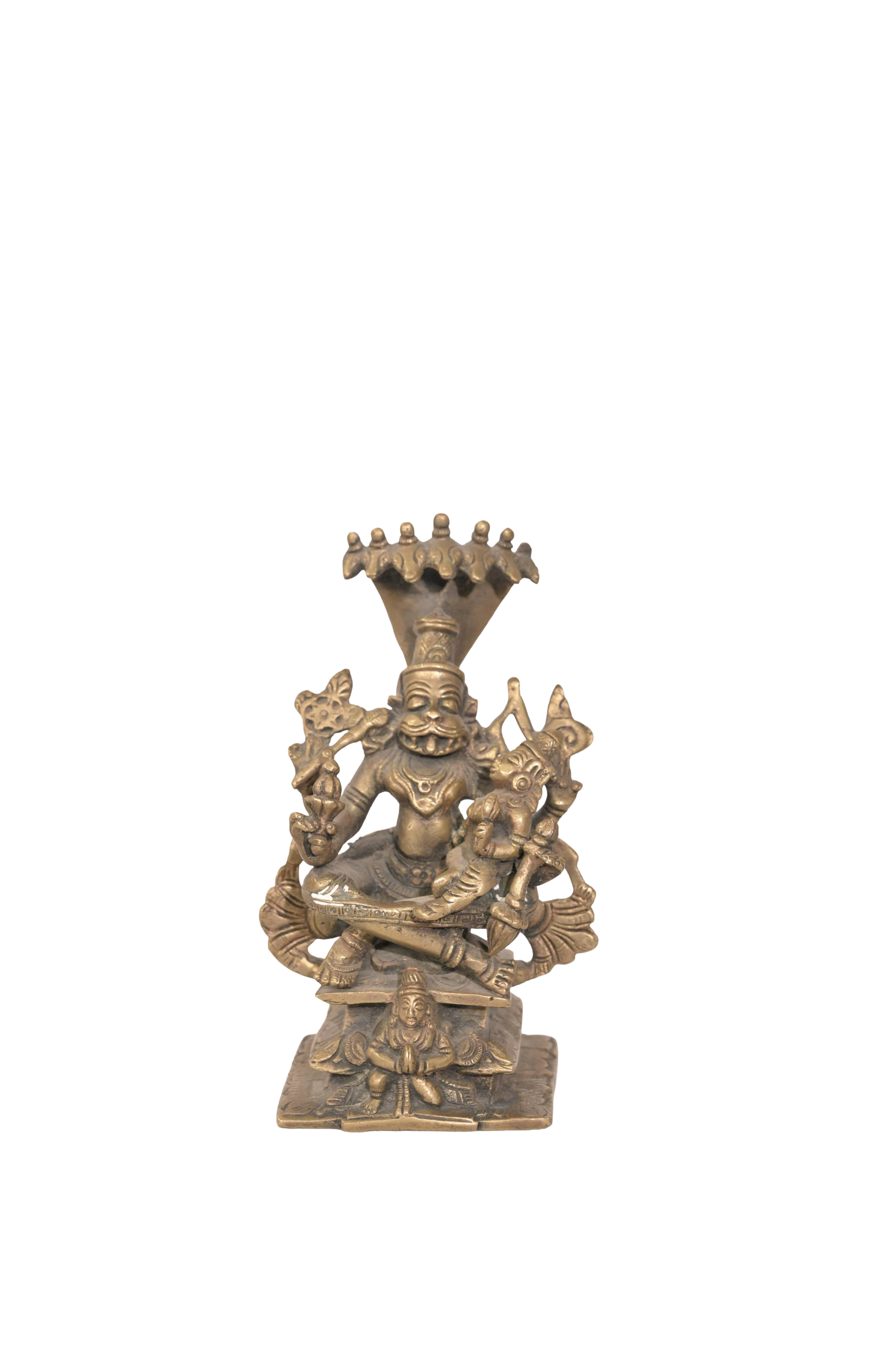 Antique Lakshmi Narasimha Bronze Sculpture