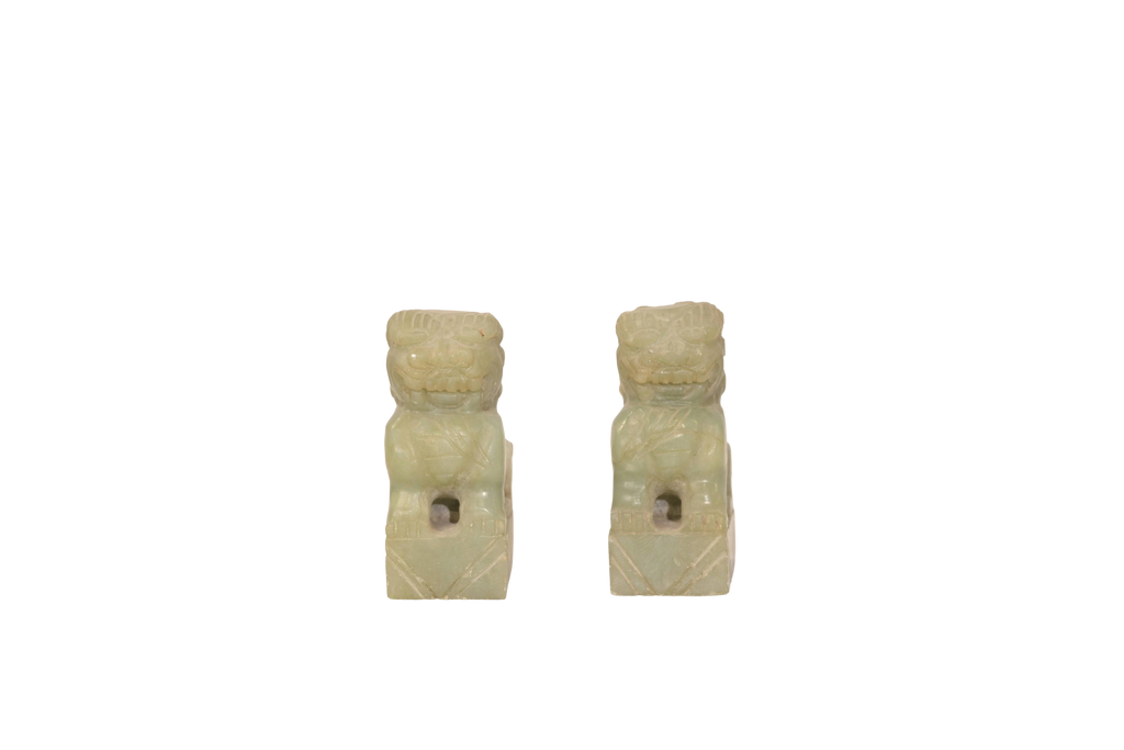 Marble Guardian Lion Pair